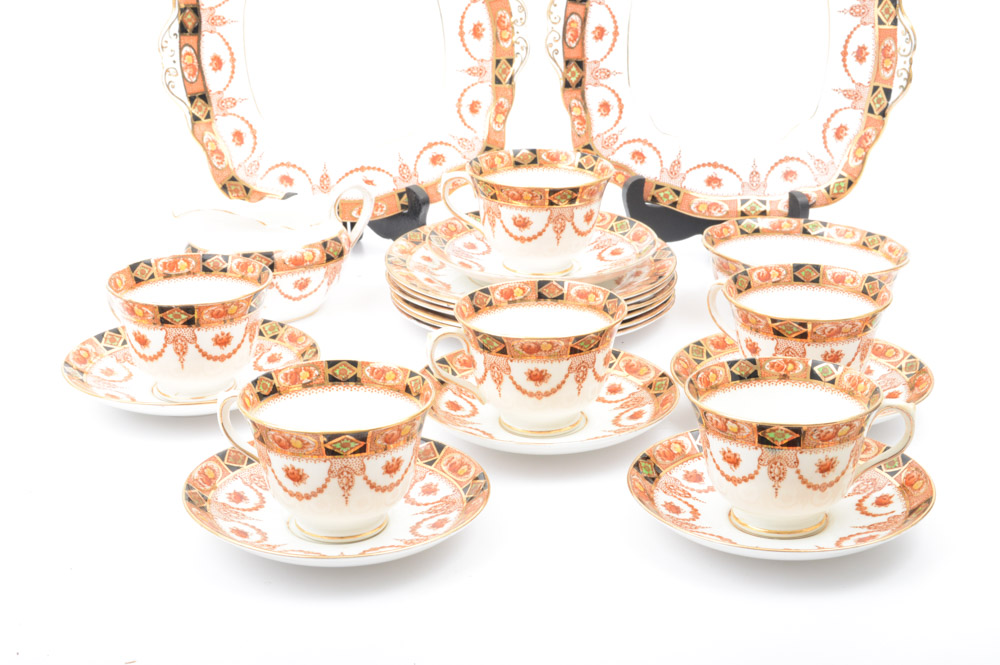 Royal Albert Crown China "Devon Black" Dinnerware