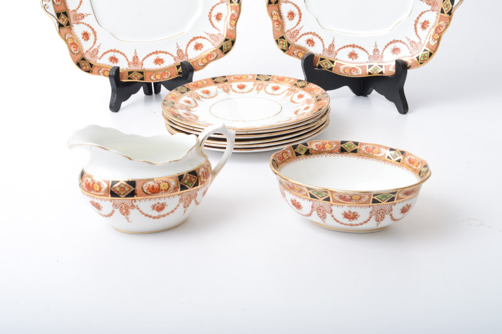 Royal Albert Crown China "Devon Black" Dinnerware