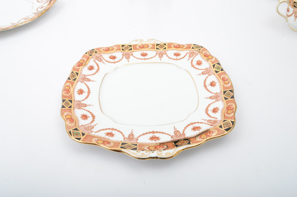 Royal Albert Crown China "Devon Black" Dinnerware