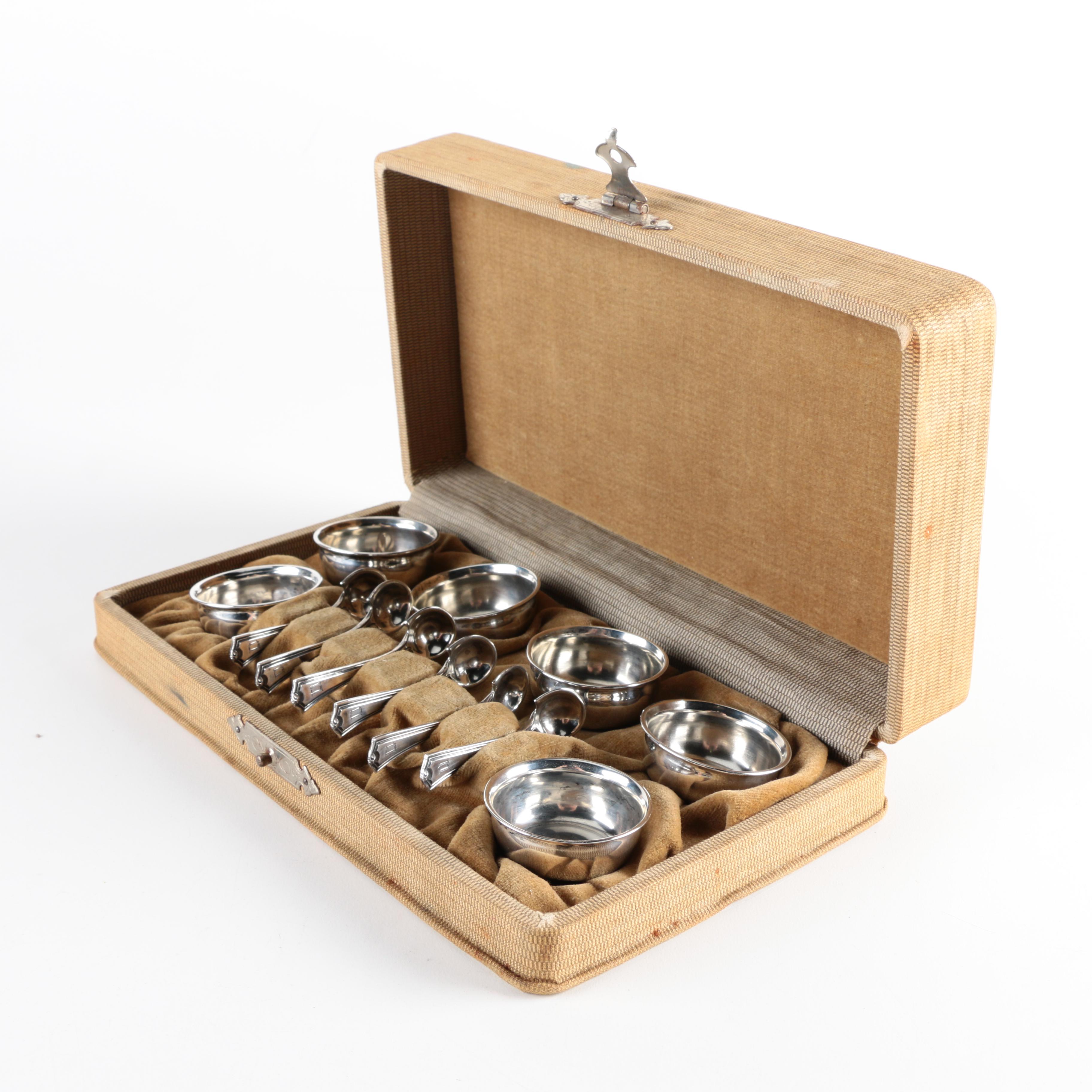 Sterling Silver Manufacturing Company "Arcadia" Sterling Salt Cellars and Spoons