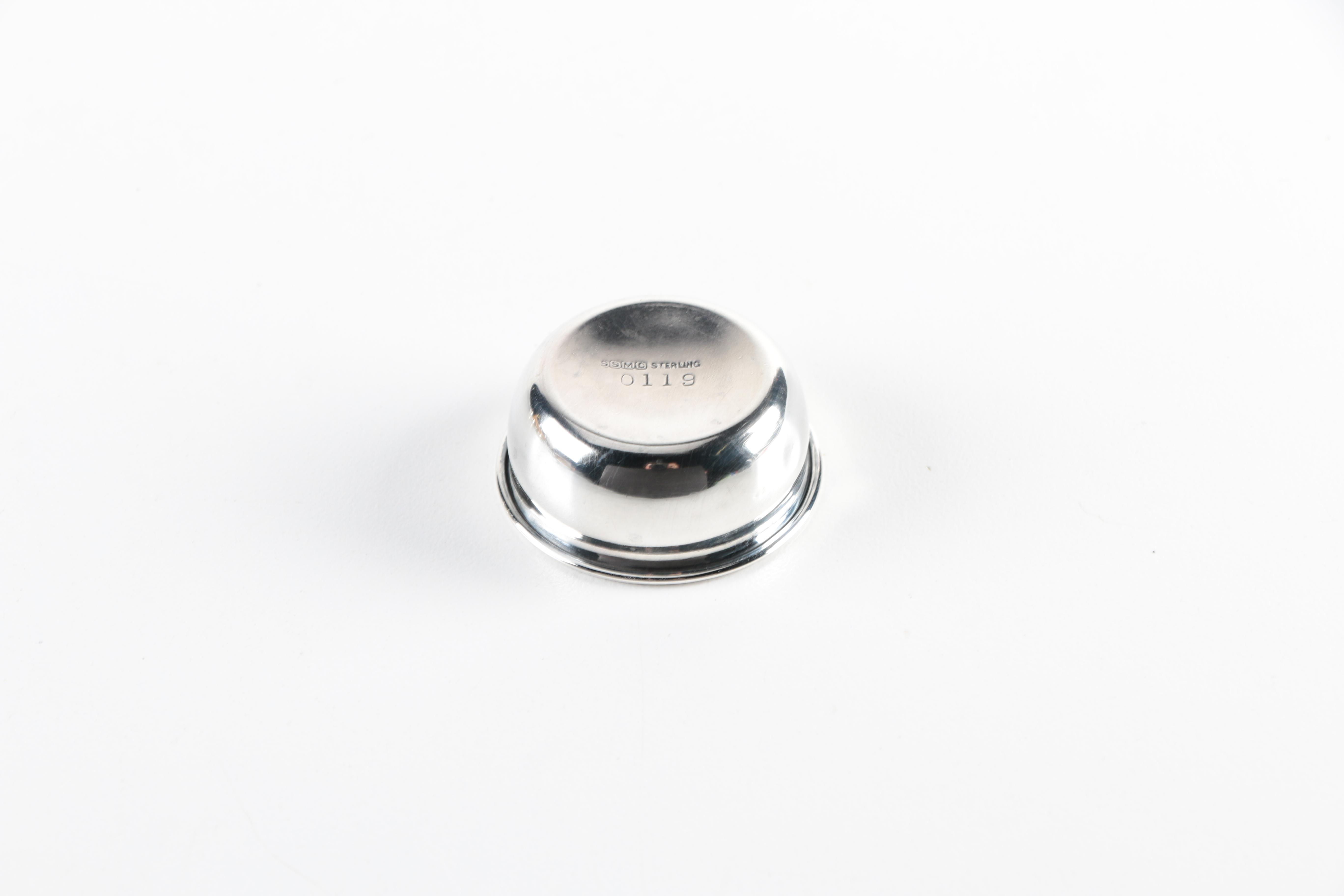 Sterling Silver Manufacturing Company "Arcadia" Sterling Salt Cellars and Spoons