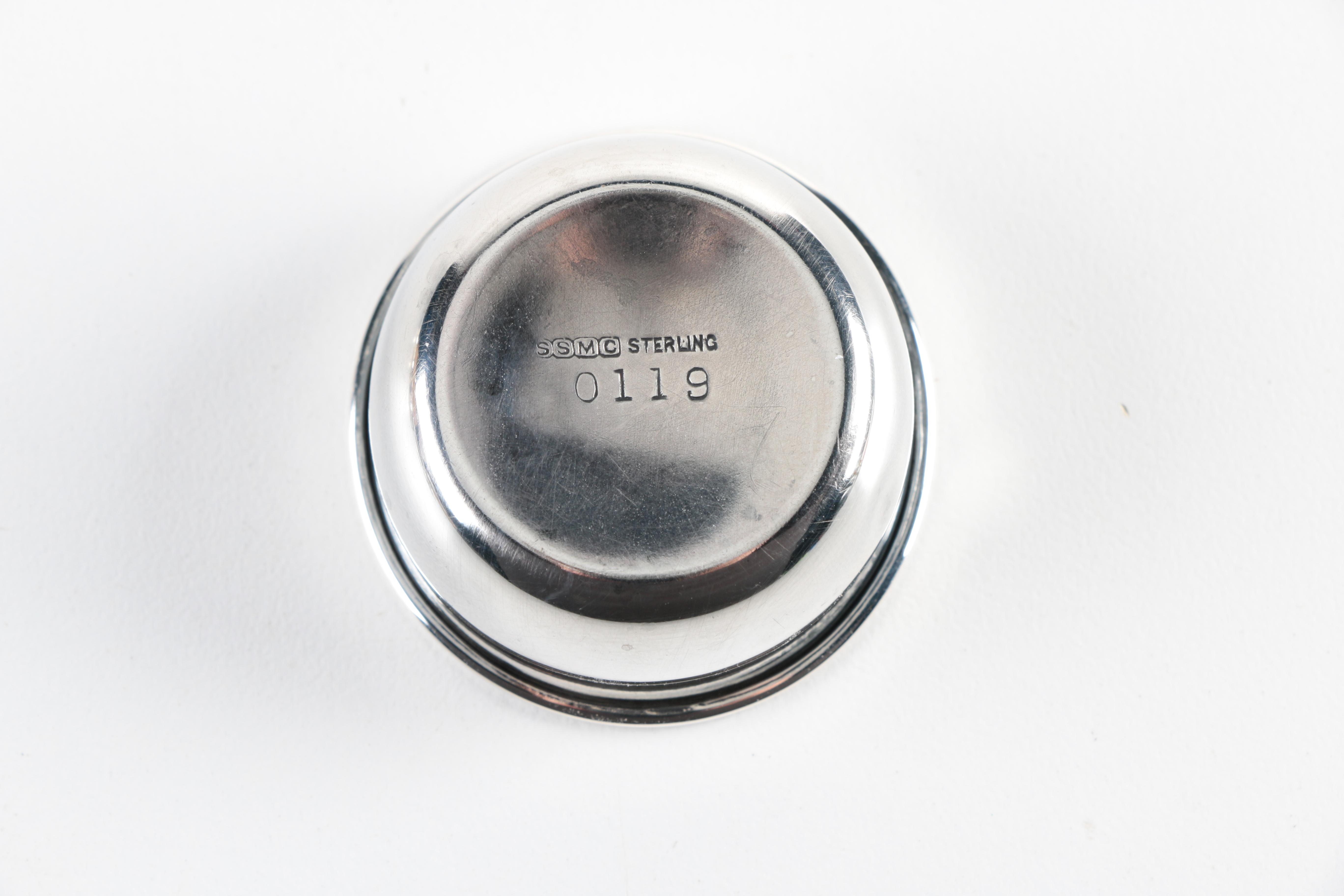 Sterling Silver Manufacturing Company "Arcadia" Sterling Salt Cellars and Spoons