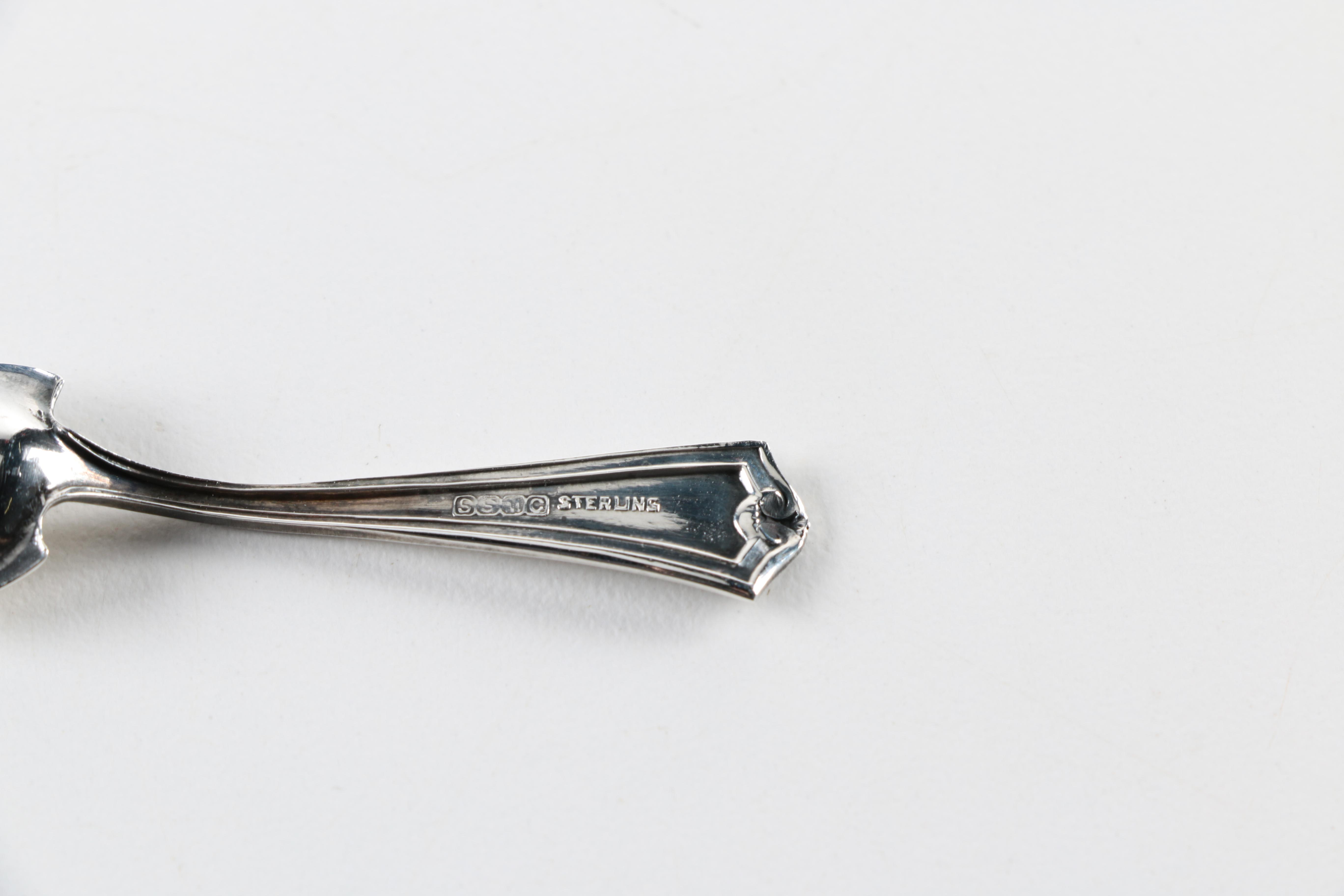 Sterling Silver Manufacturing Company "Arcadia" Sterling Salt Cellars and Spoons