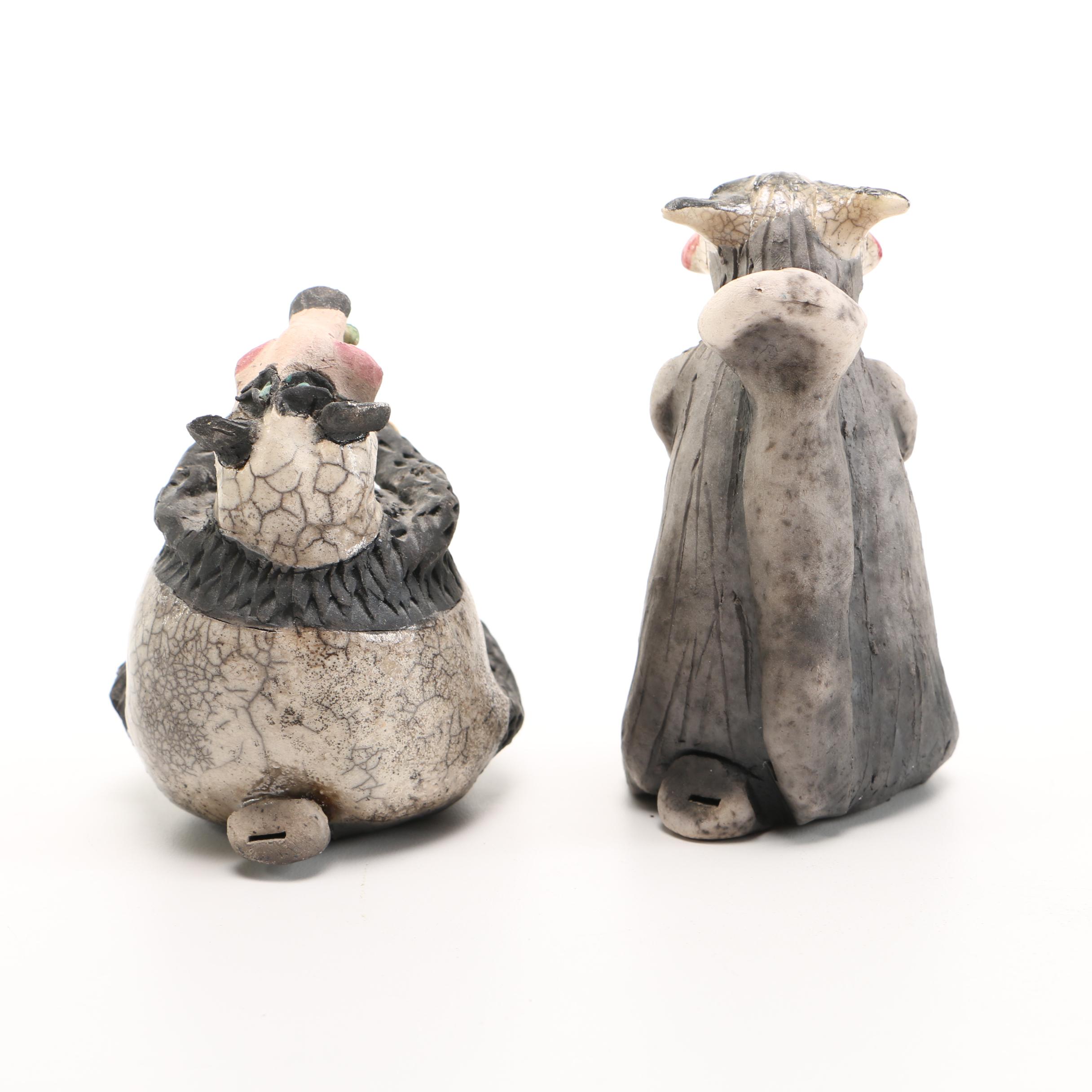 Chris Moses Art Pottery Animal  Whistle Figurines