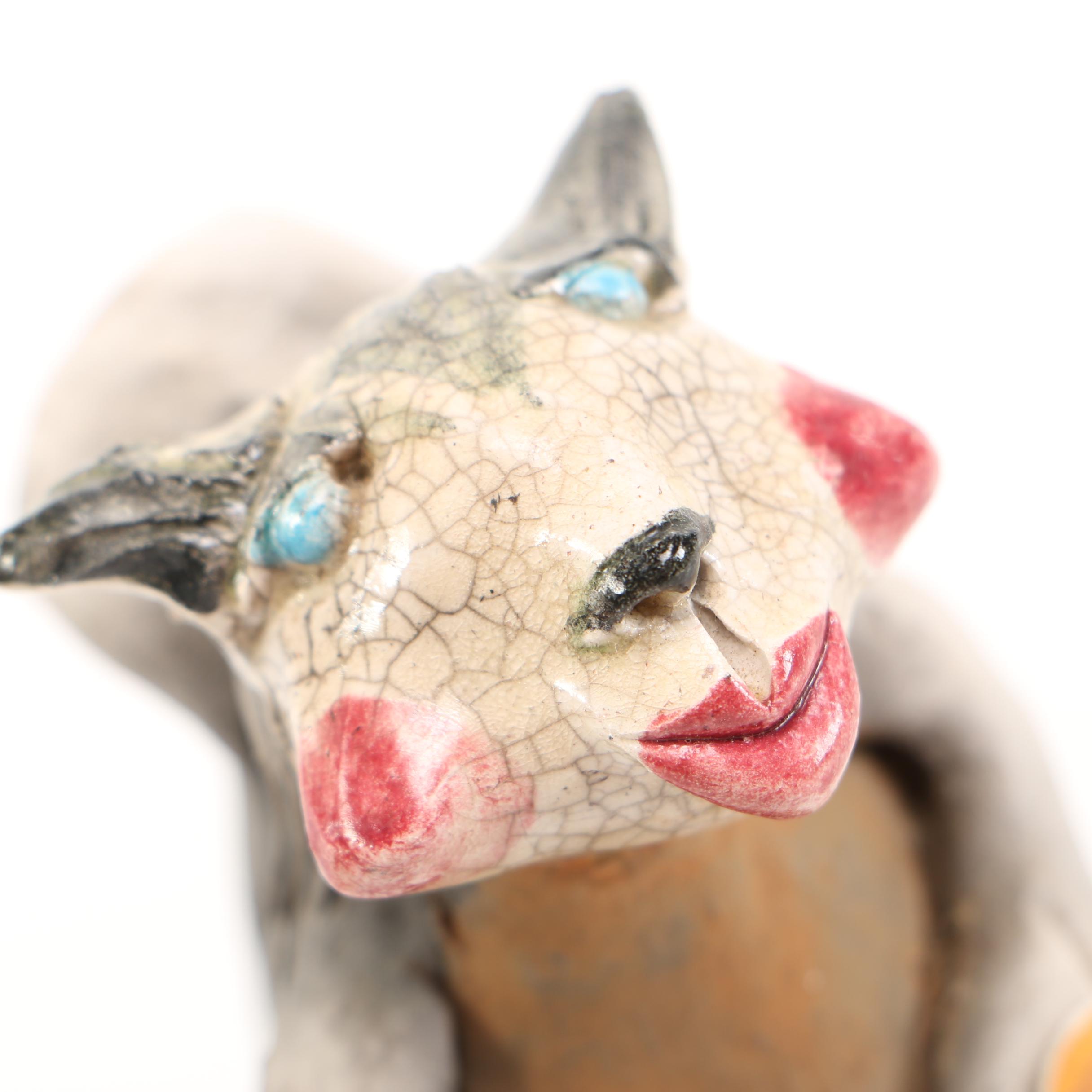 Chris Moses Art Pottery Animal  Whistle Figurines