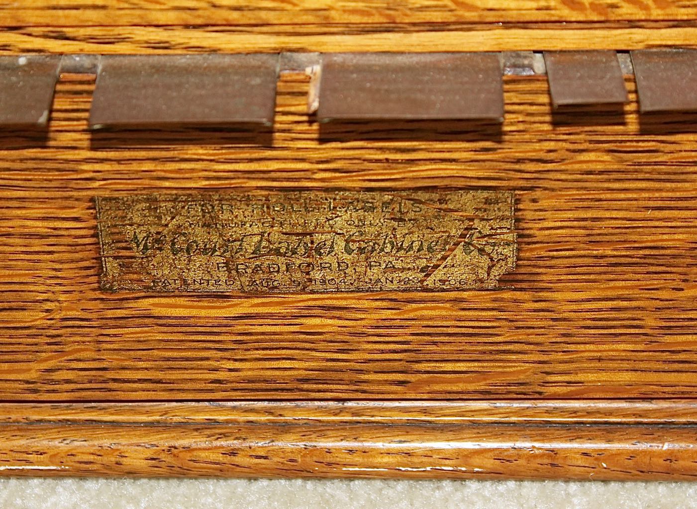 Antique Oak McCourt Pharmacy Label Cabinet