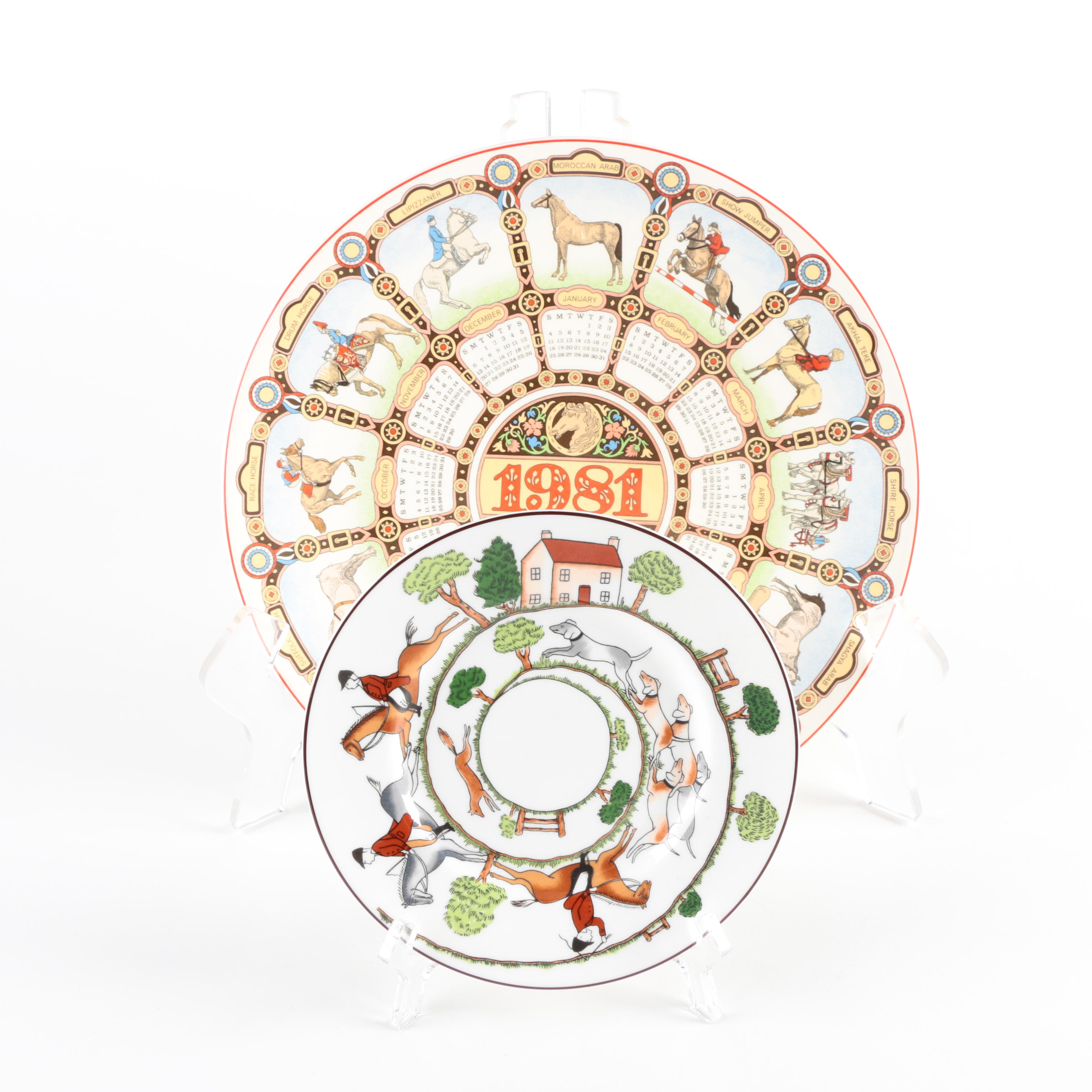 Group of Wedgwood Equestrian China Including "Hunting Scenes"