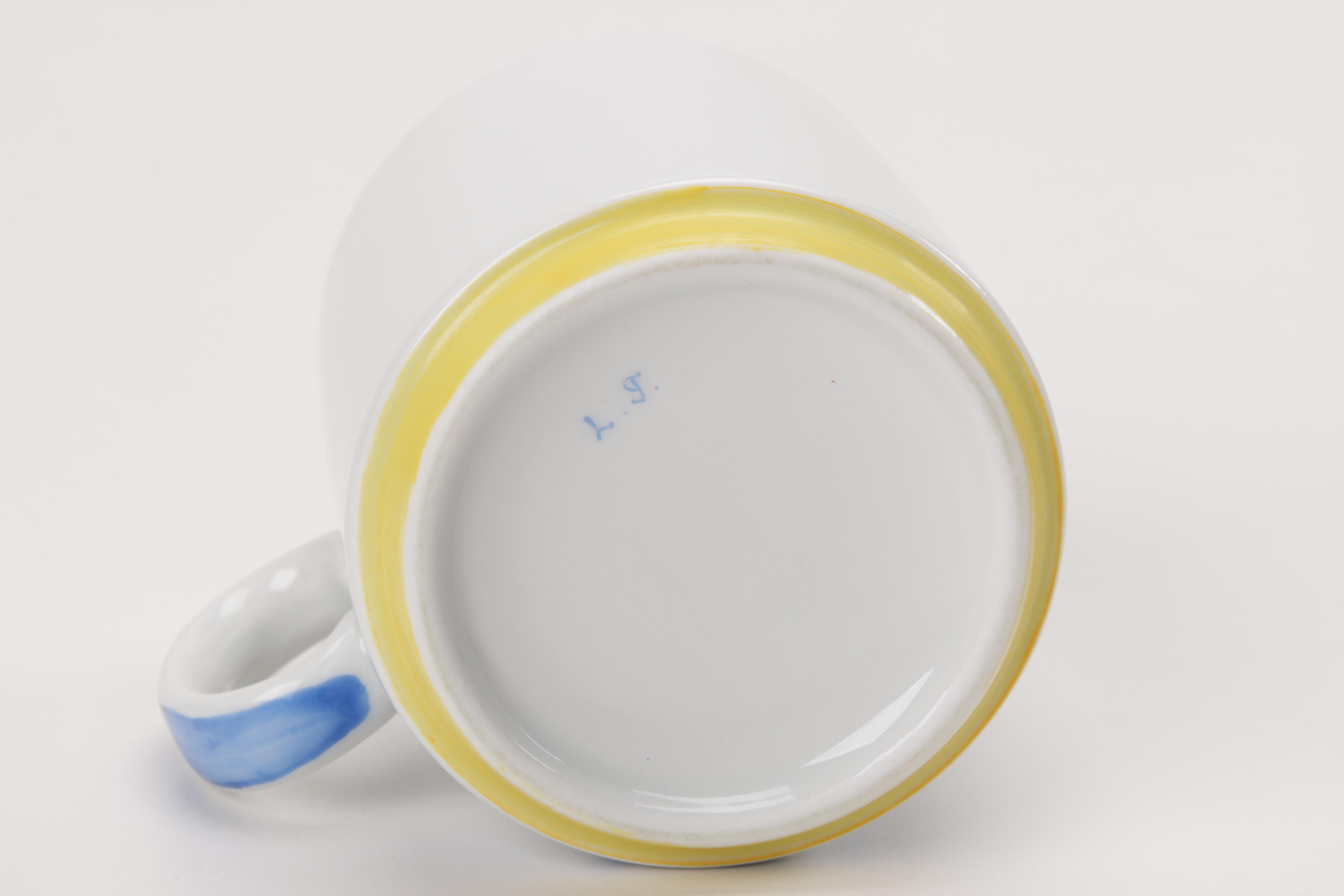 L. J Cat Decorated Mugs and Bowls