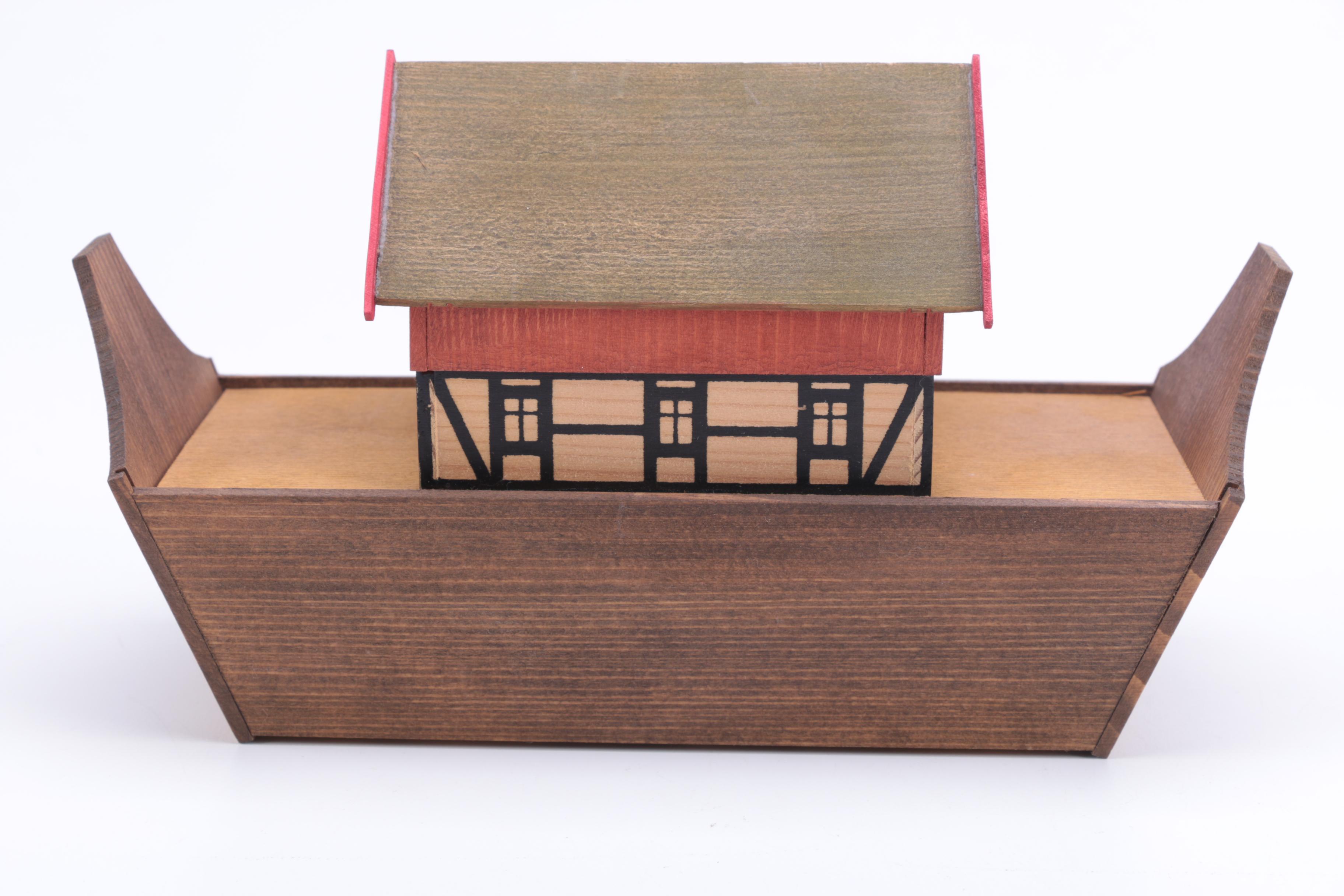 Hand Carved Noah's Ark and Nativity Folk Art