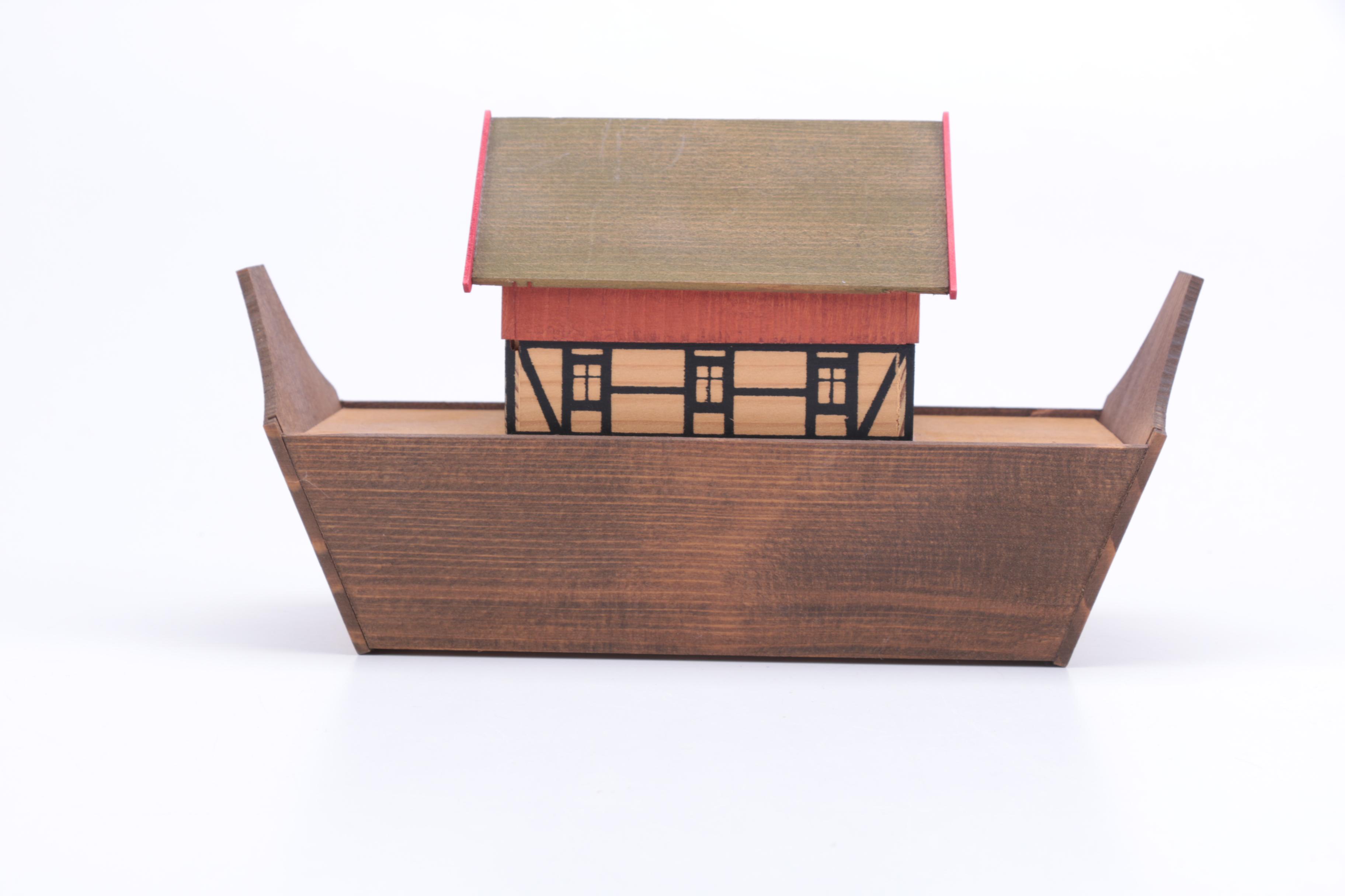 Hand Carved Noah's Ark and Nativity Folk Art