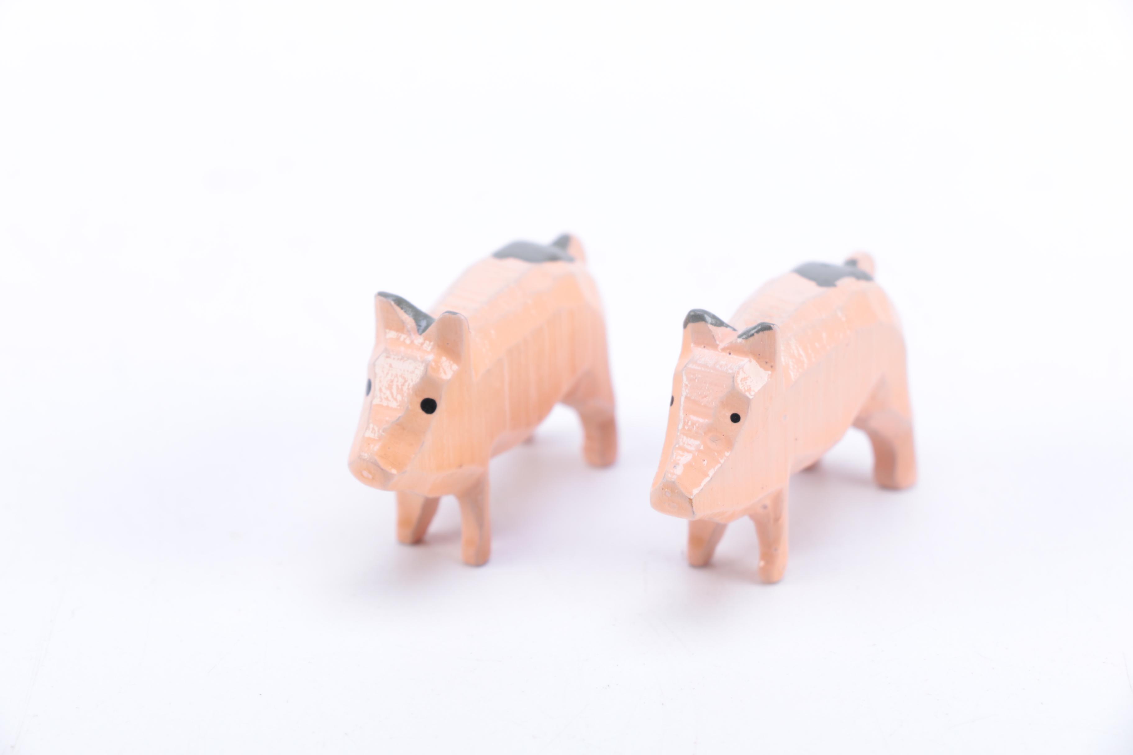 Hand Carved Noah's Ark and Nativity Folk Art