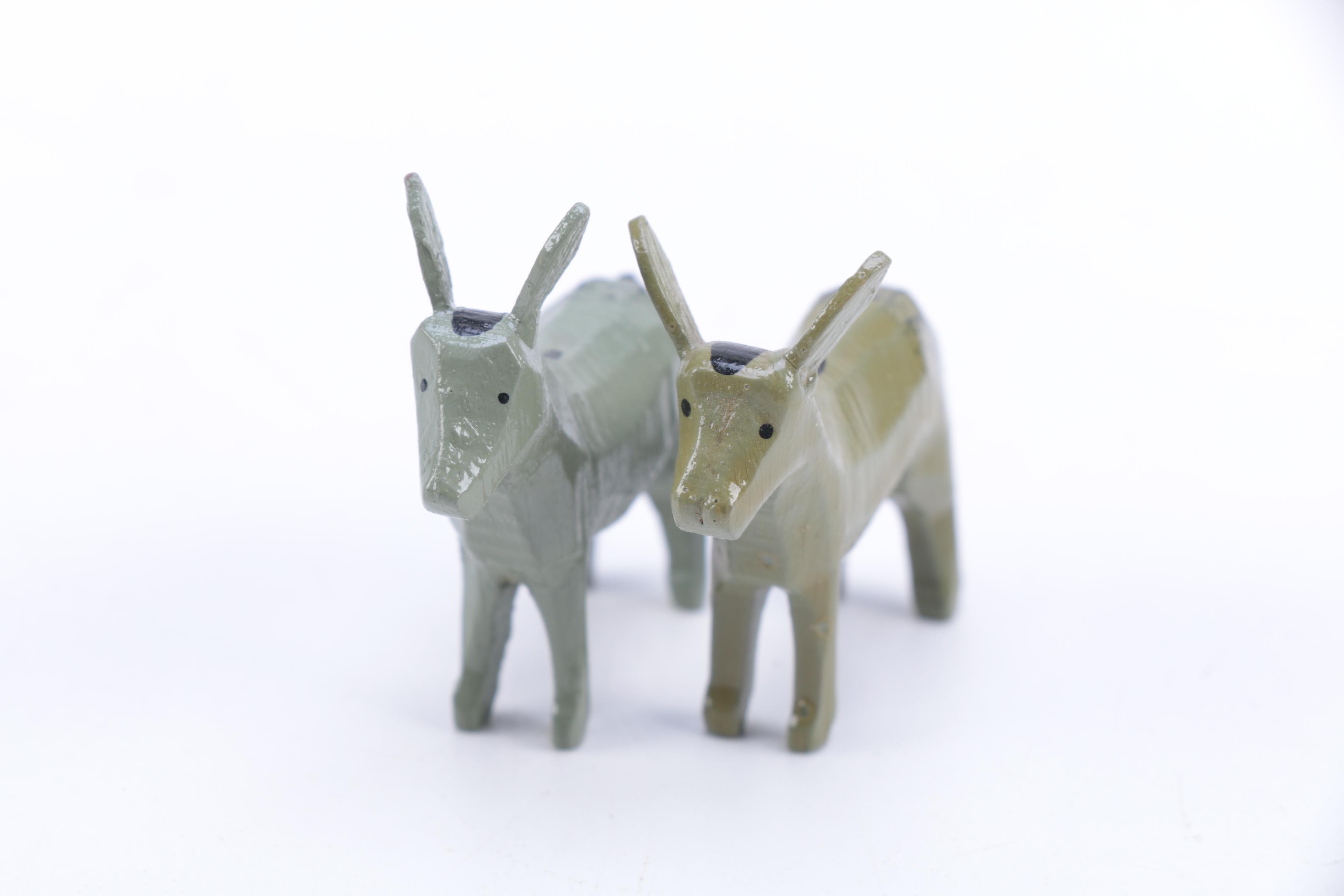 Hand Carved Noah's Ark and Nativity Folk Art