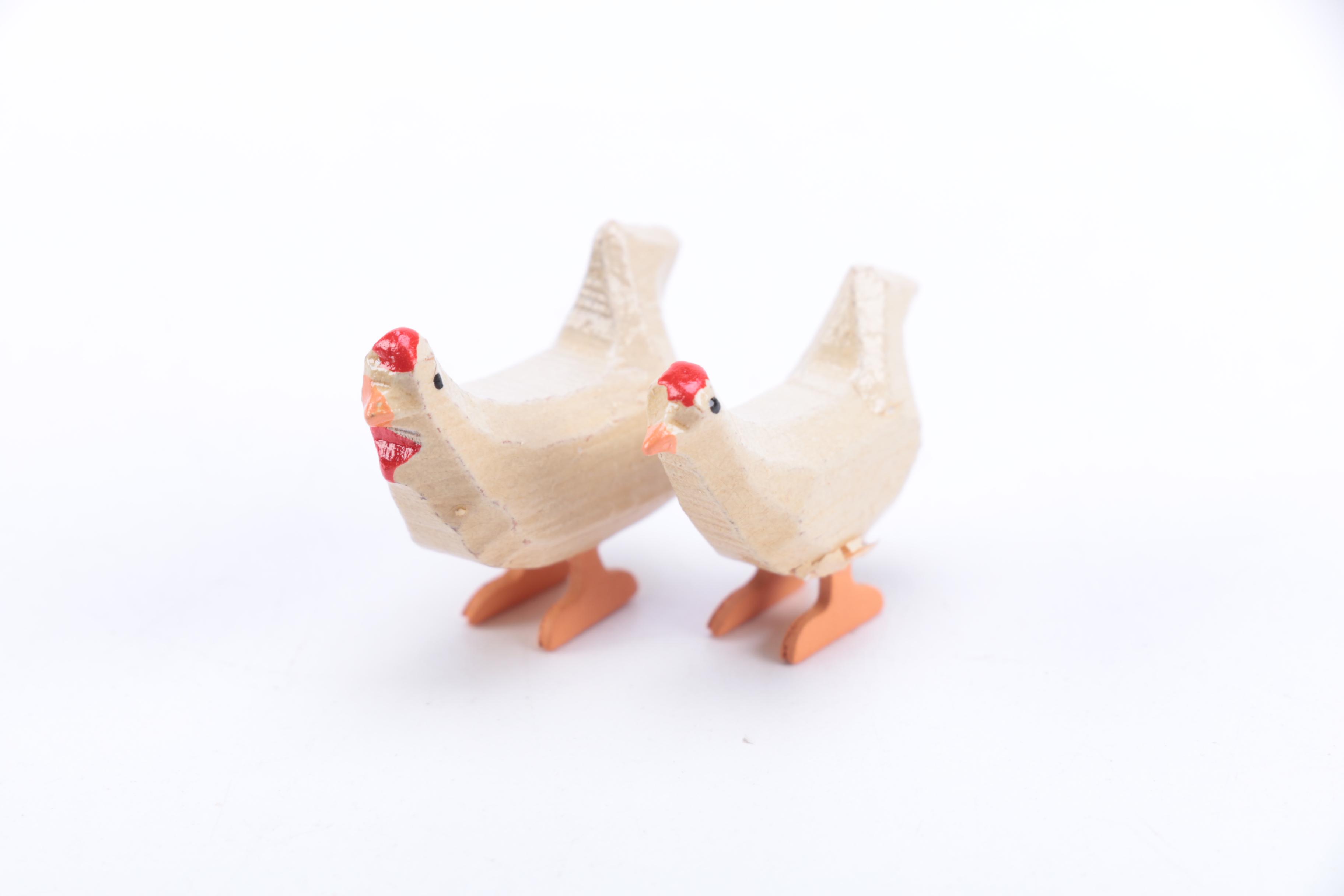 Hand Carved Noah's Ark and Nativity Folk Art