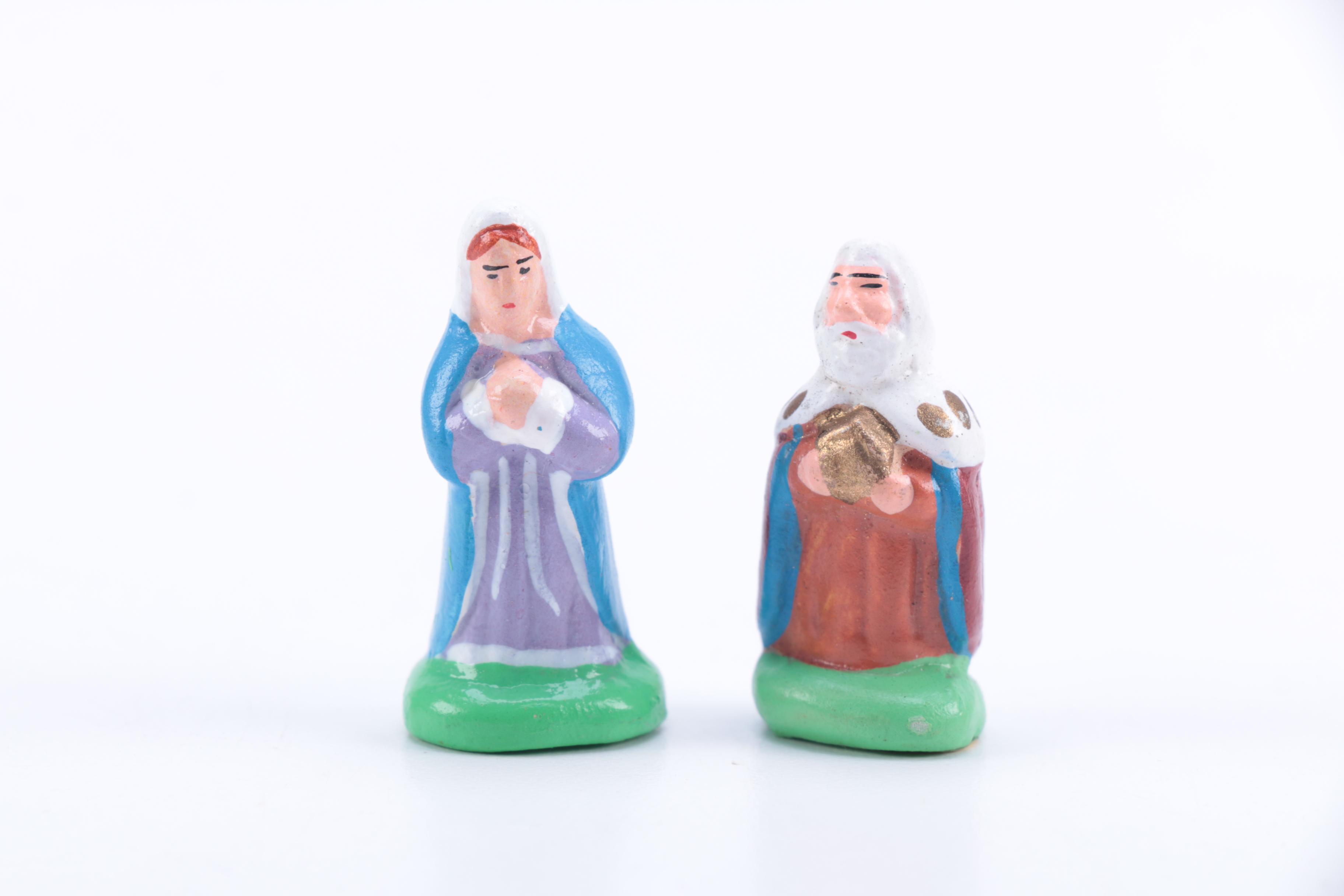 Hand Carved Noah's Ark and Nativity Folk Art