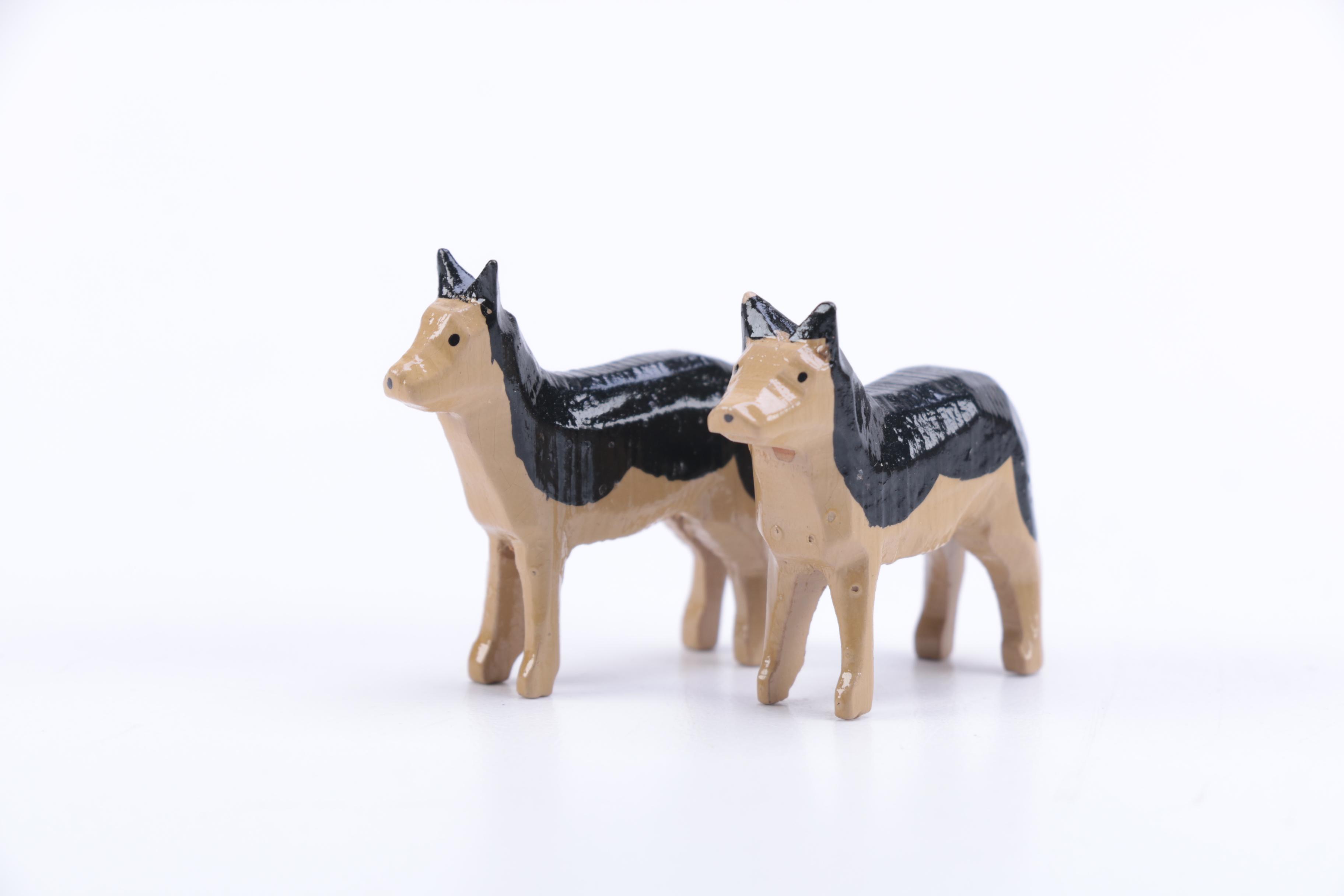 Hand Carved Noah's Ark and Nativity Folk Art