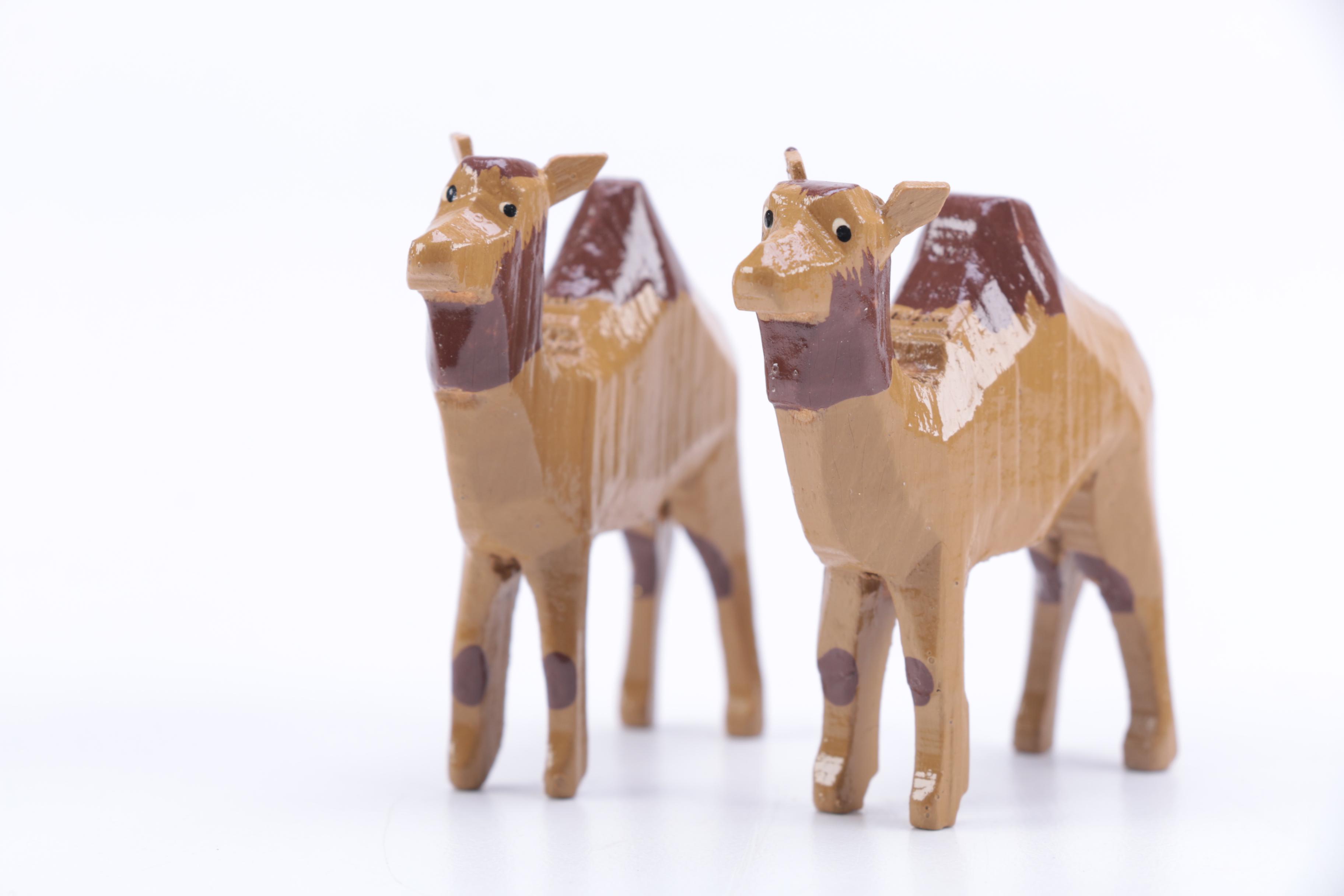 Hand Carved Noah's Ark and Nativity Folk Art