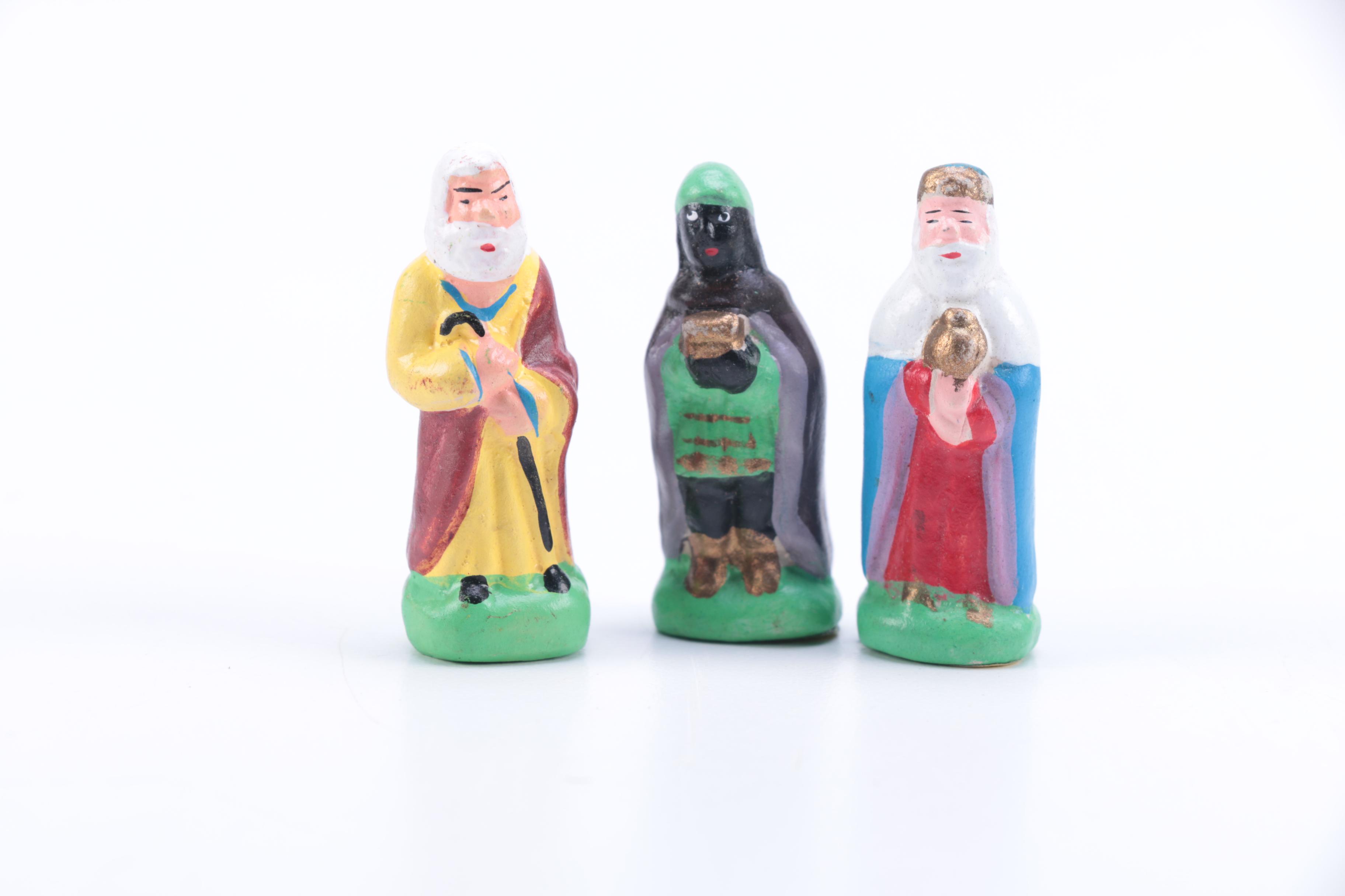 Hand Carved Noah's Ark and Nativity Folk Art