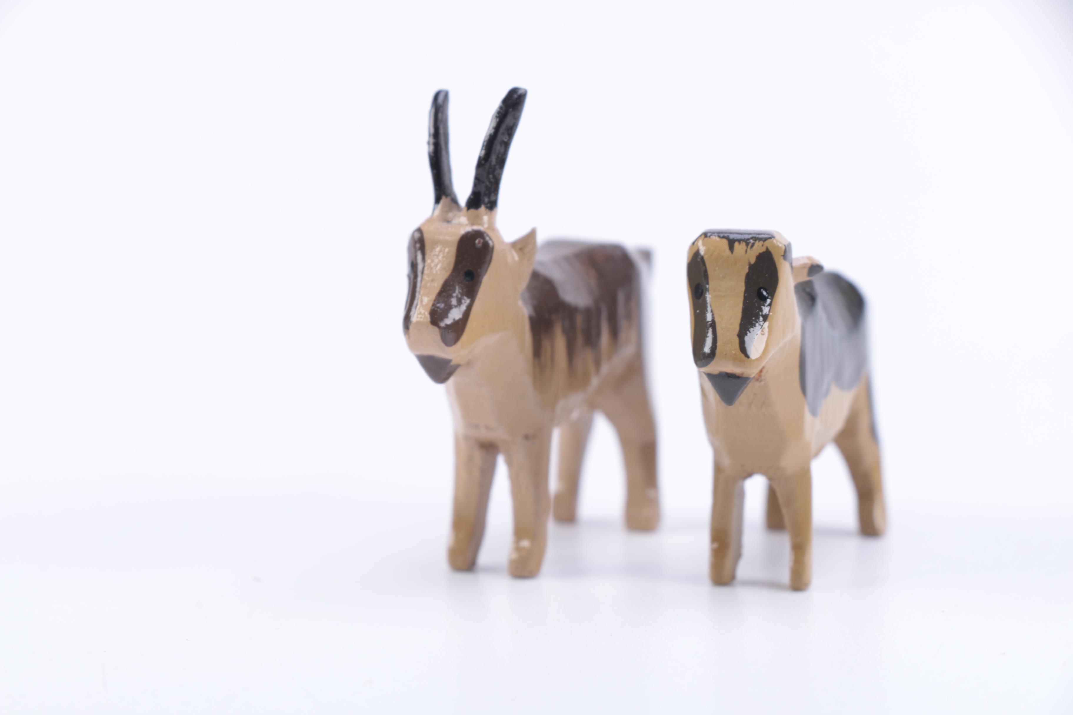 Hand Carved Noah's Ark and Nativity Folk Art