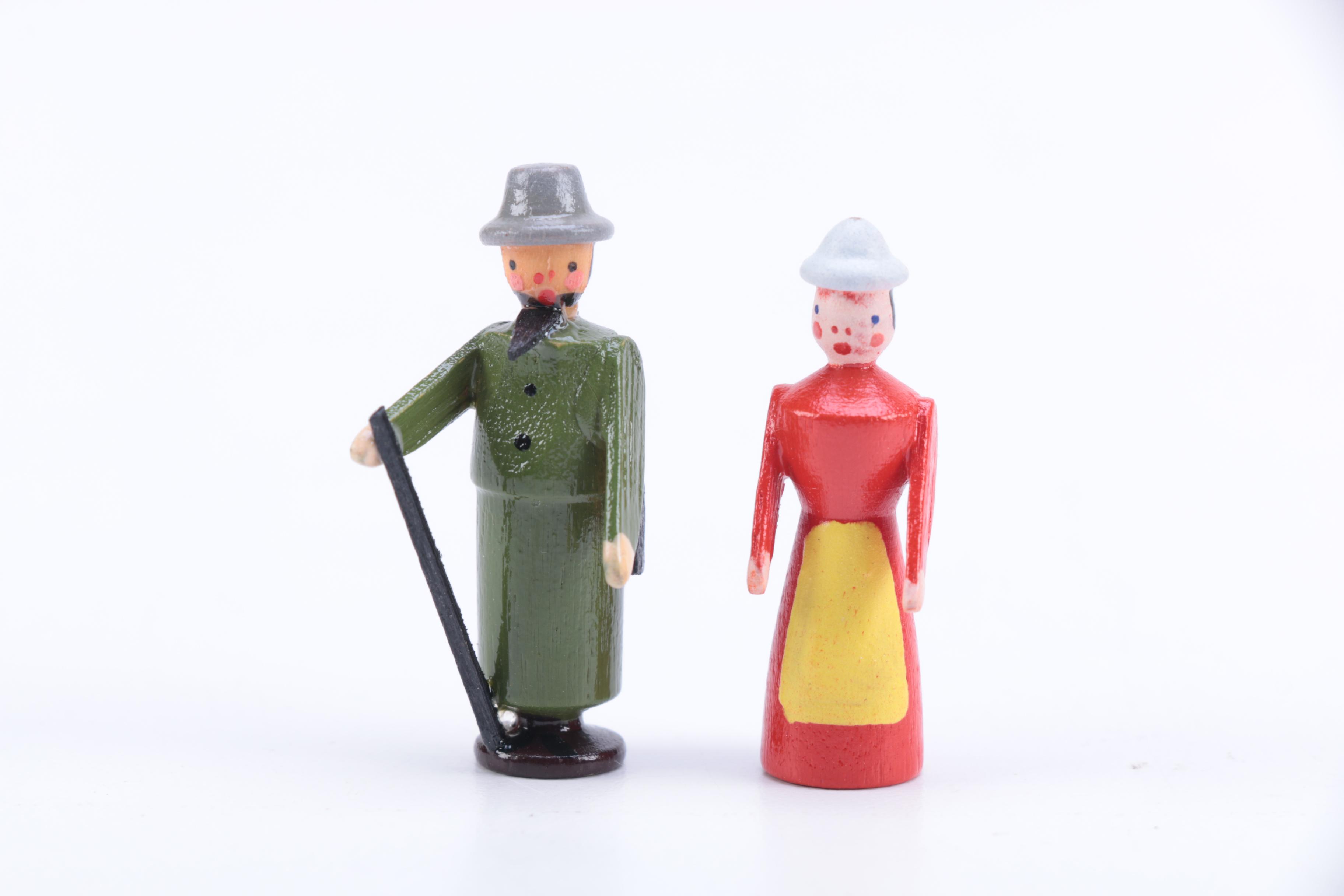 Hand Carved Noah's Ark and Nativity Folk Art