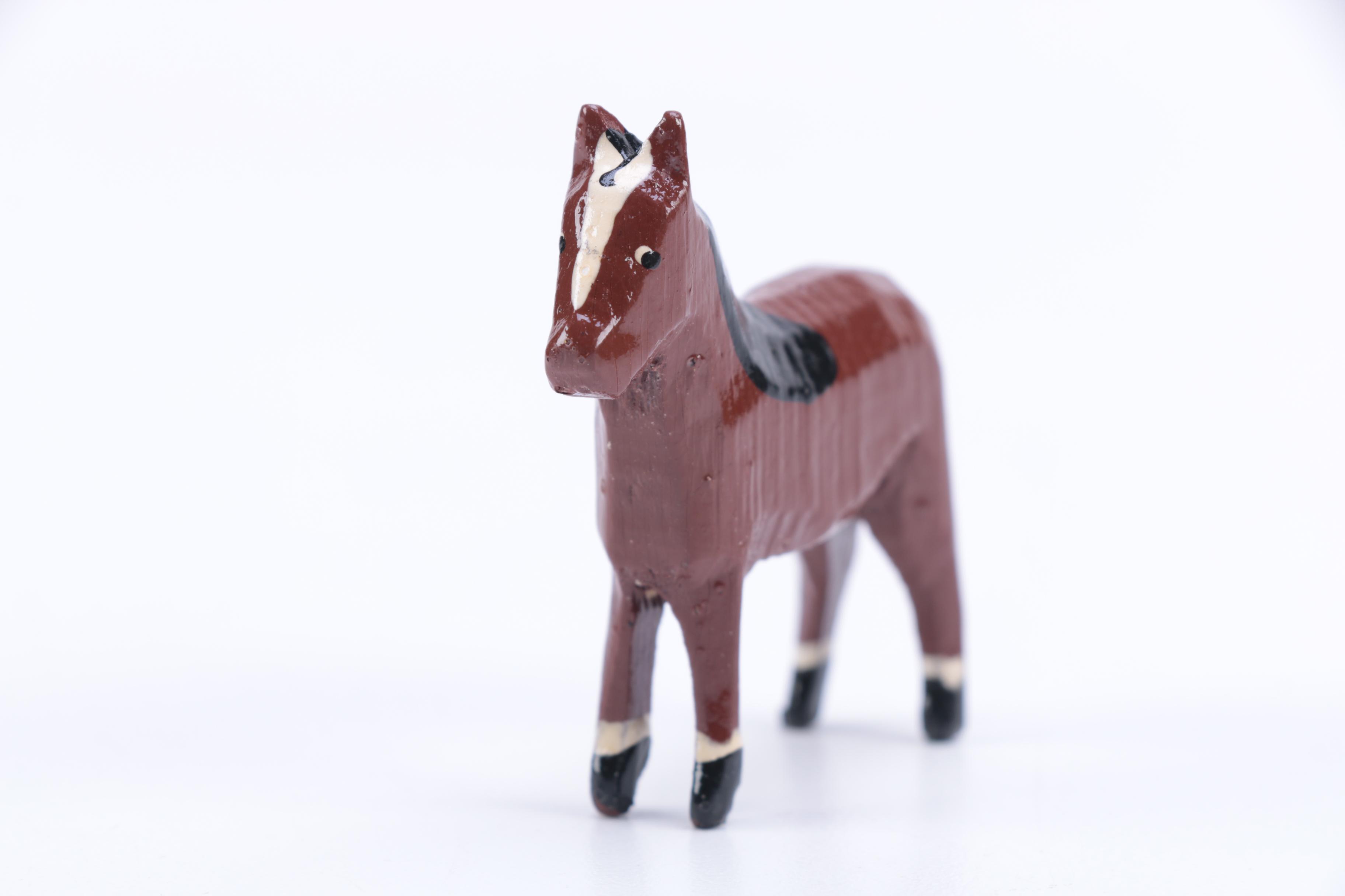 Hand Carved Noah's Ark and Nativity Folk Art