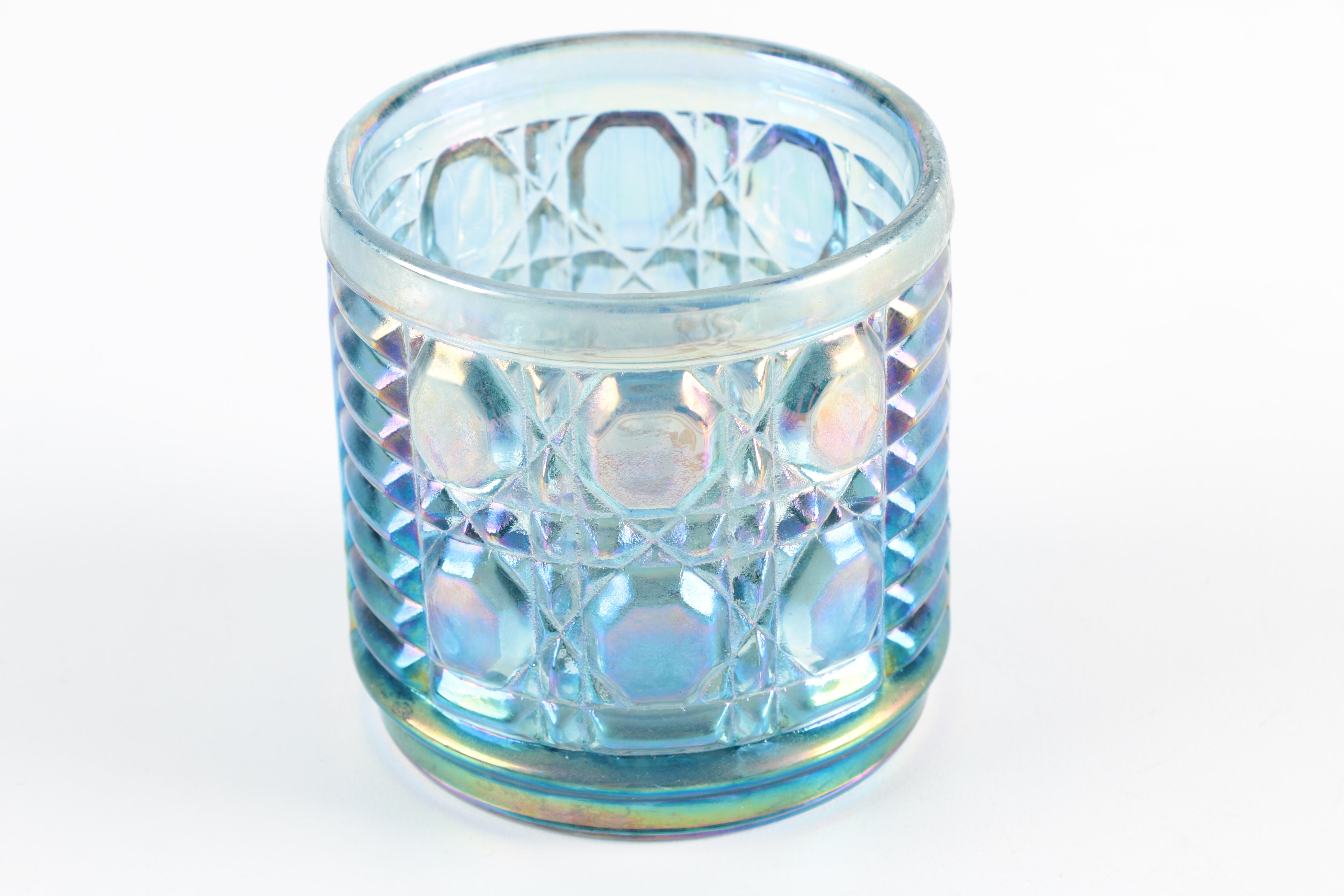 Vintage Blue Carnival Cream and Sugar Set