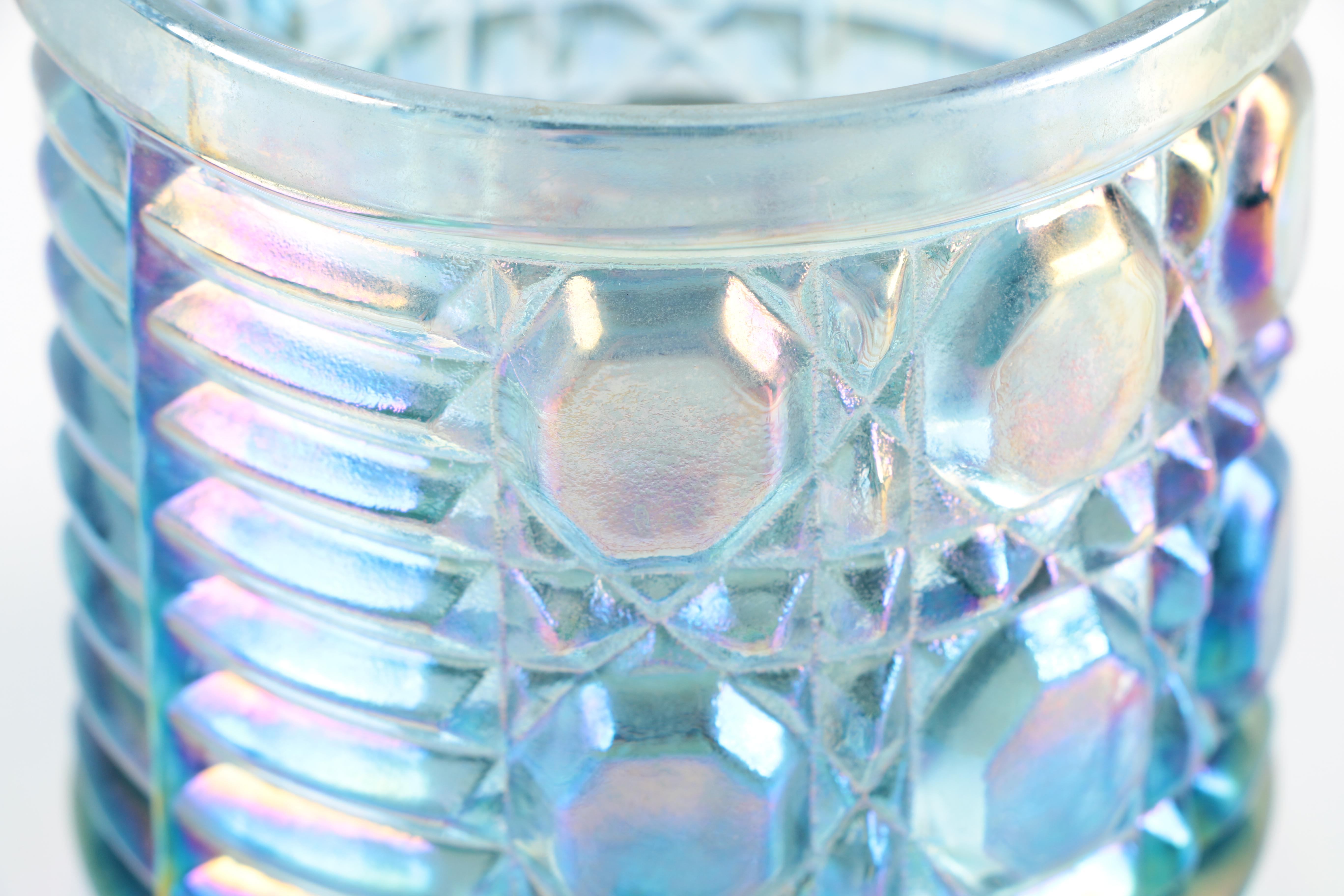 Vintage Blue Carnival Cream and Sugar Set