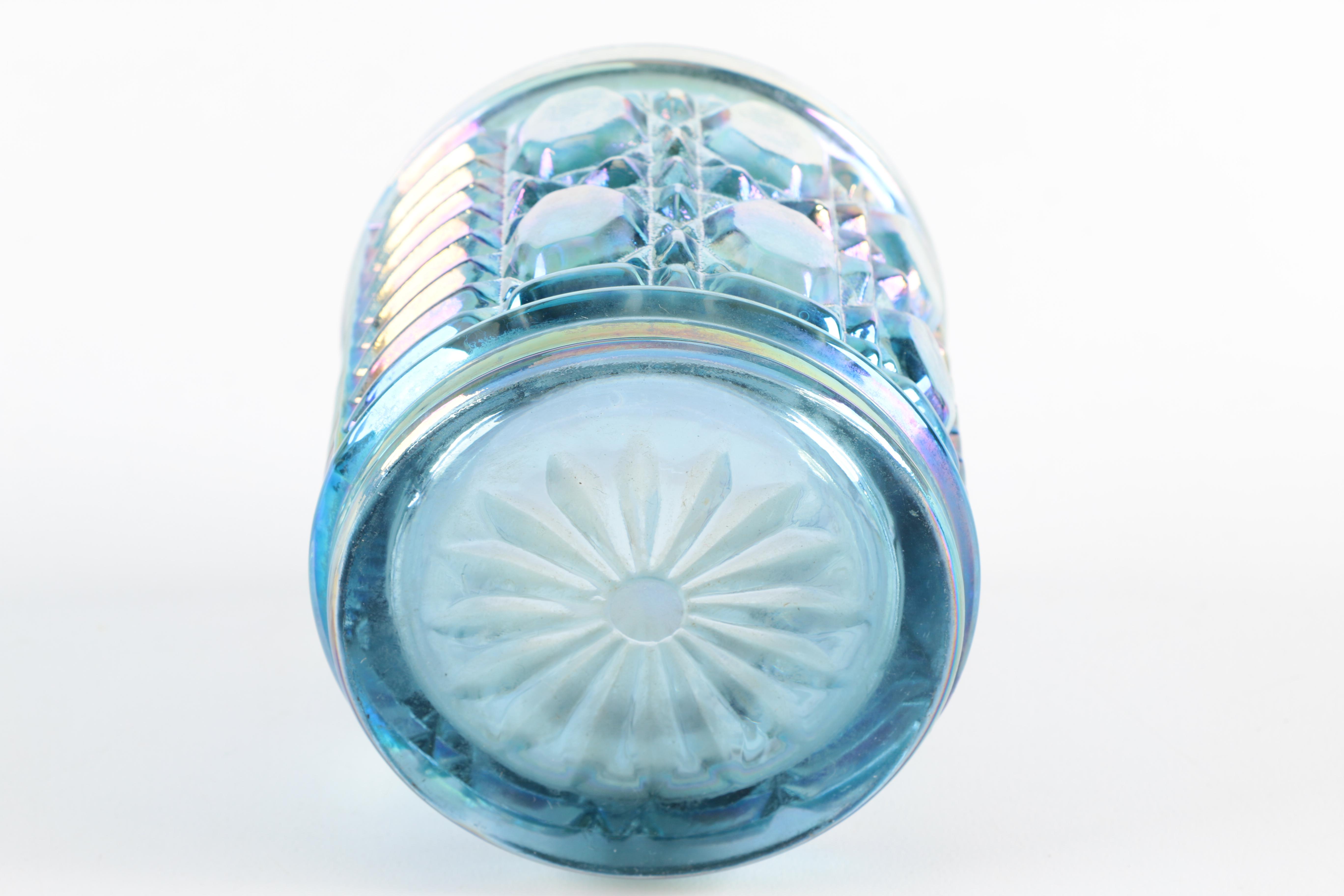 Vintage Blue Carnival Cream and Sugar Set