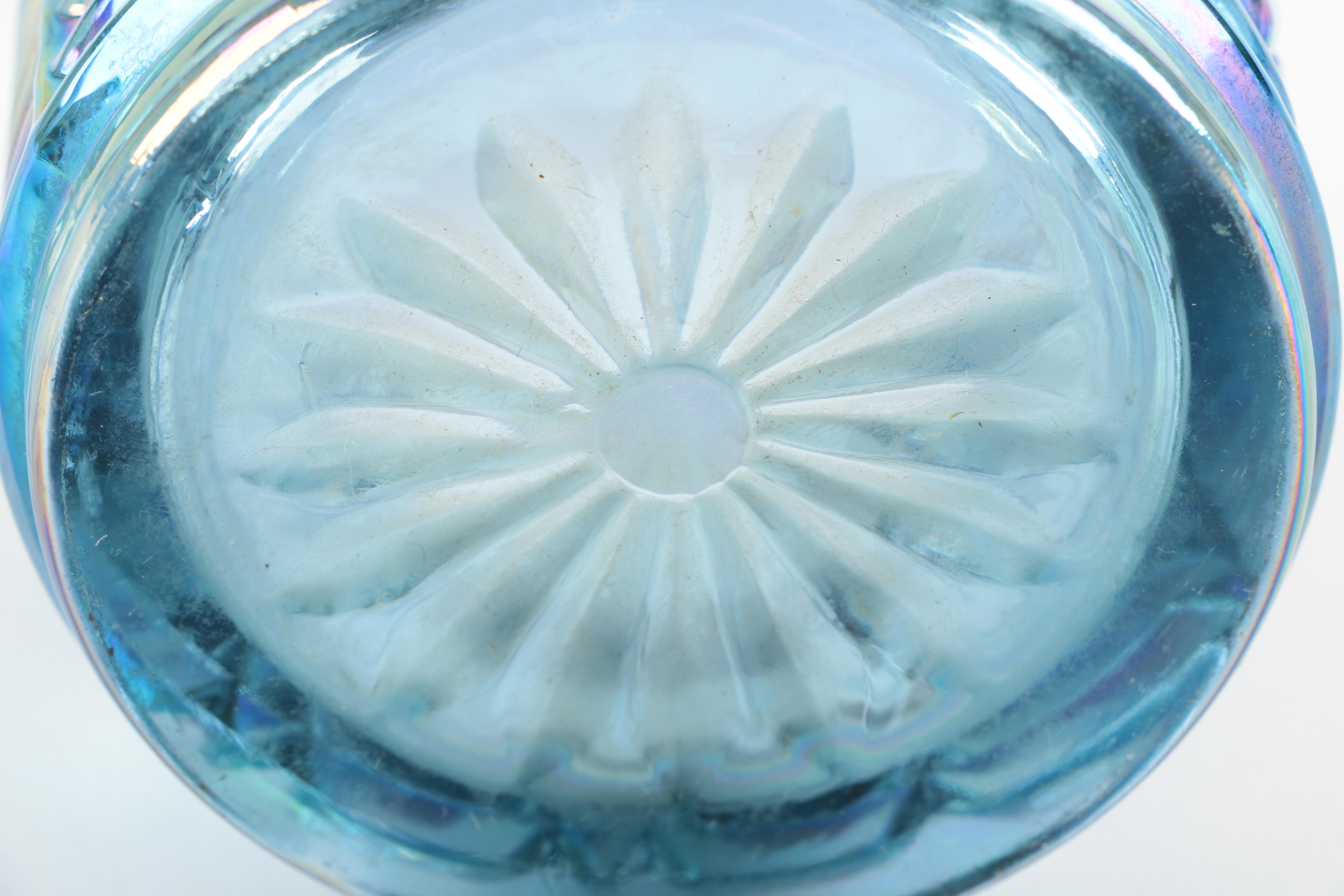 Vintage Blue Carnival Cream and Sugar Set