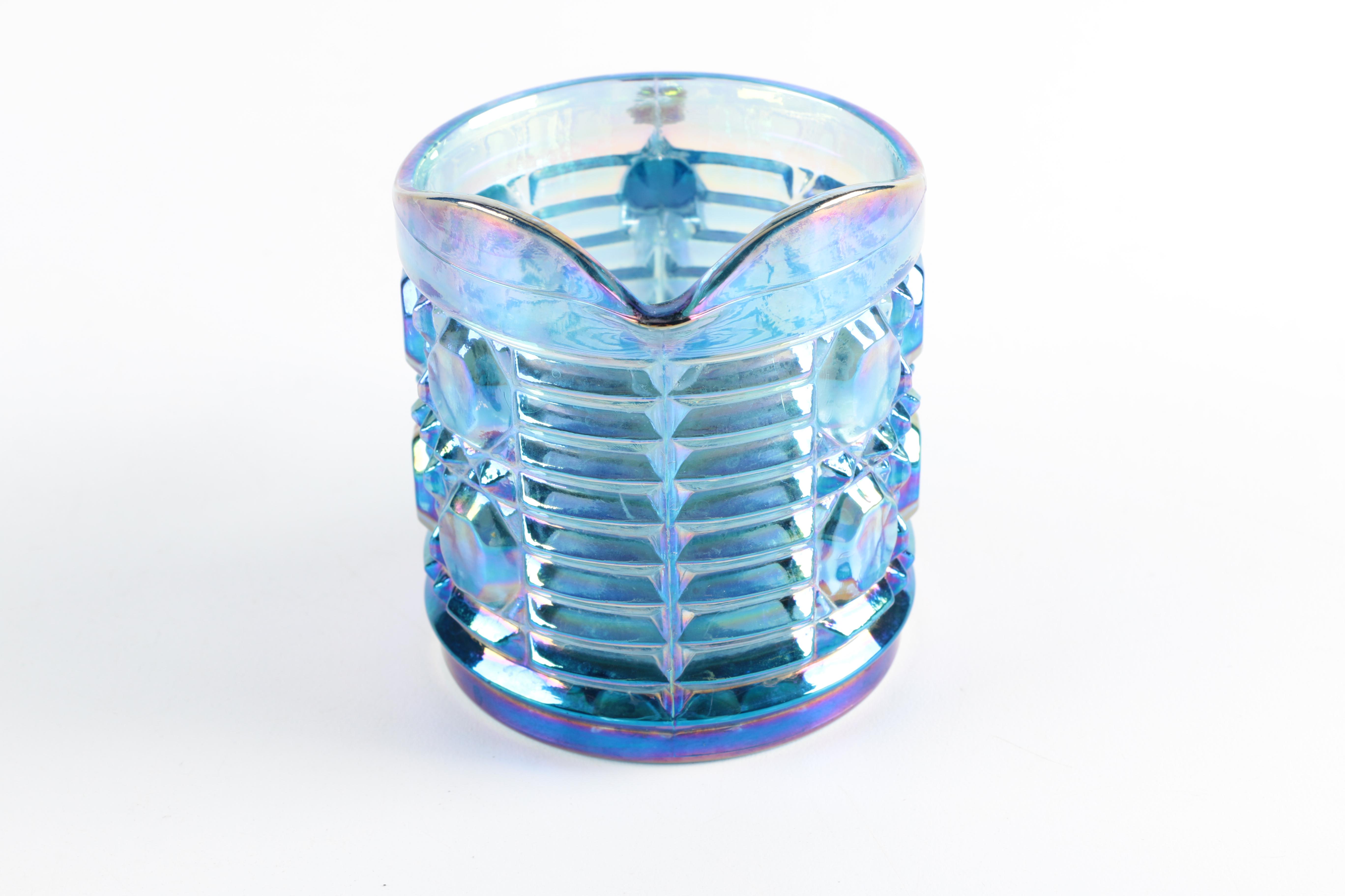 Vintage Blue Carnival Cream and Sugar Set