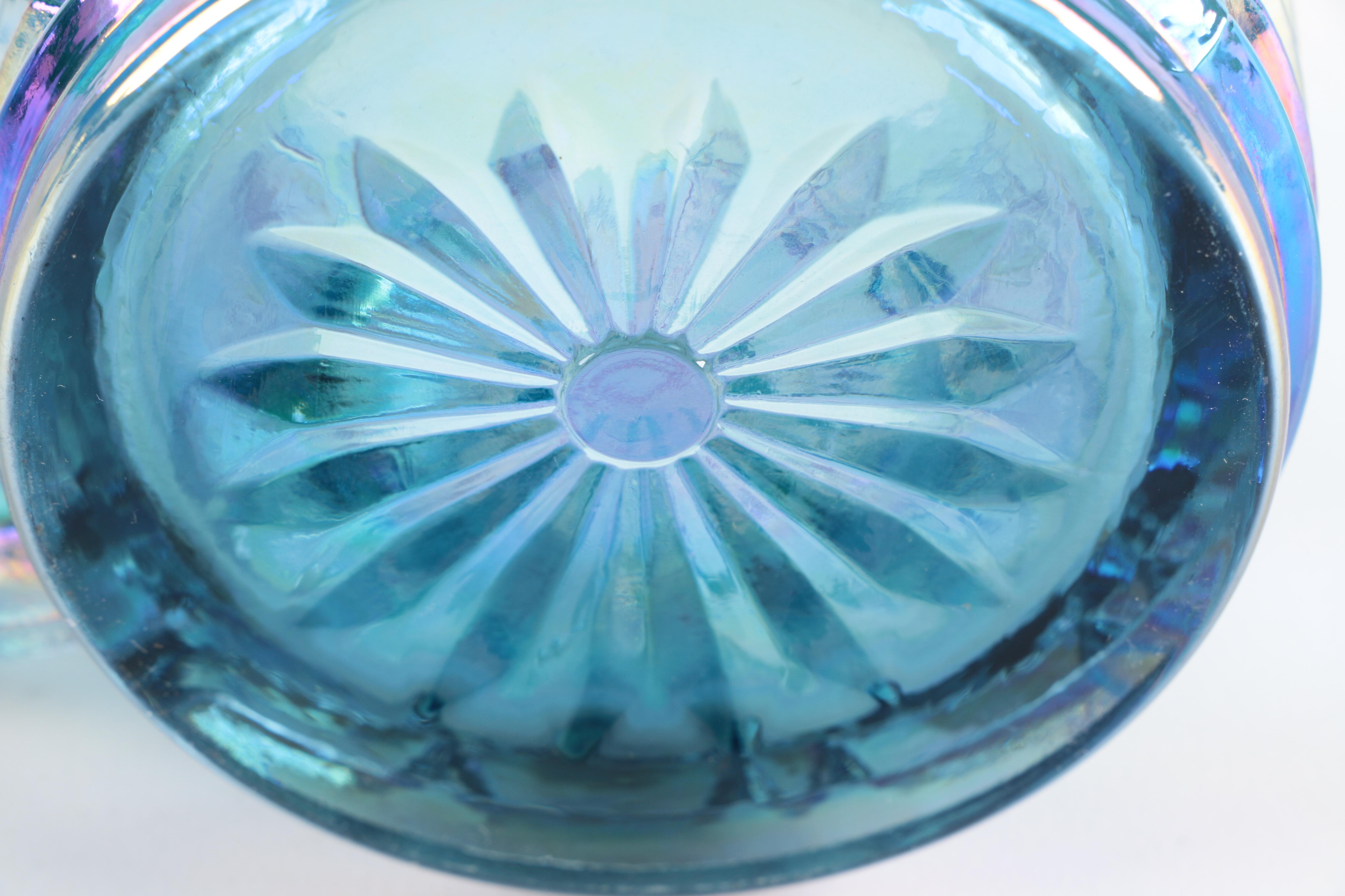 Vintage Blue Carnival Cream and Sugar Set