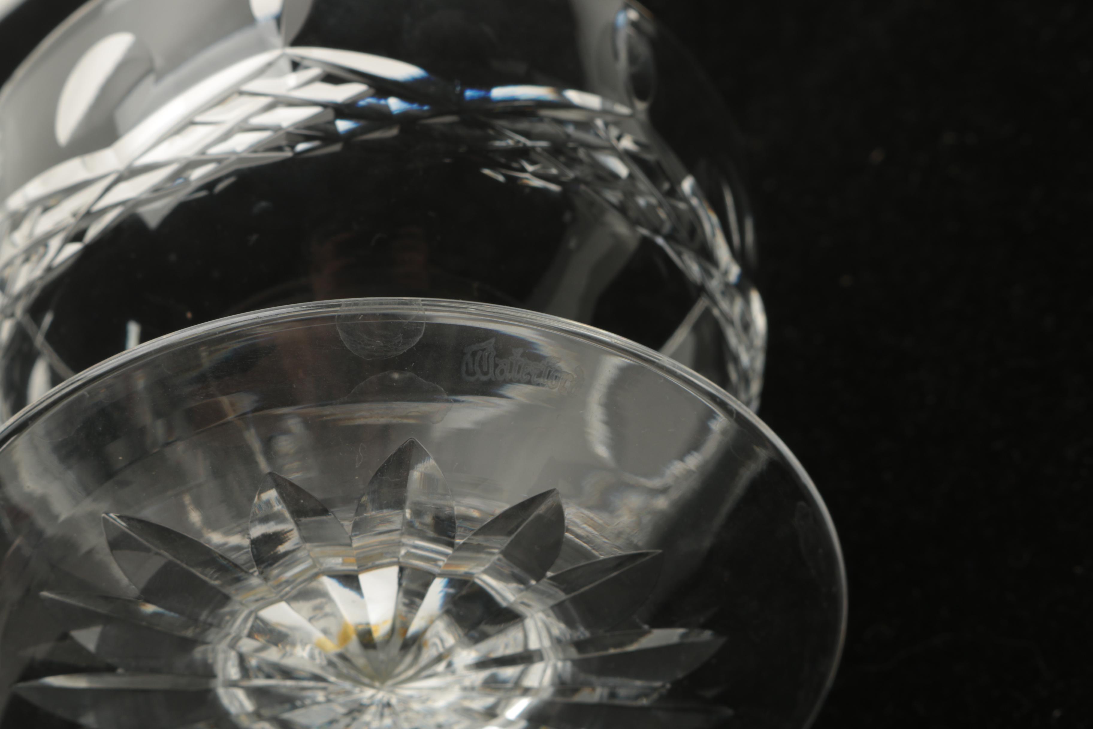 Set of Waterford Crystal "Lismore" Footed Dessert Bowls