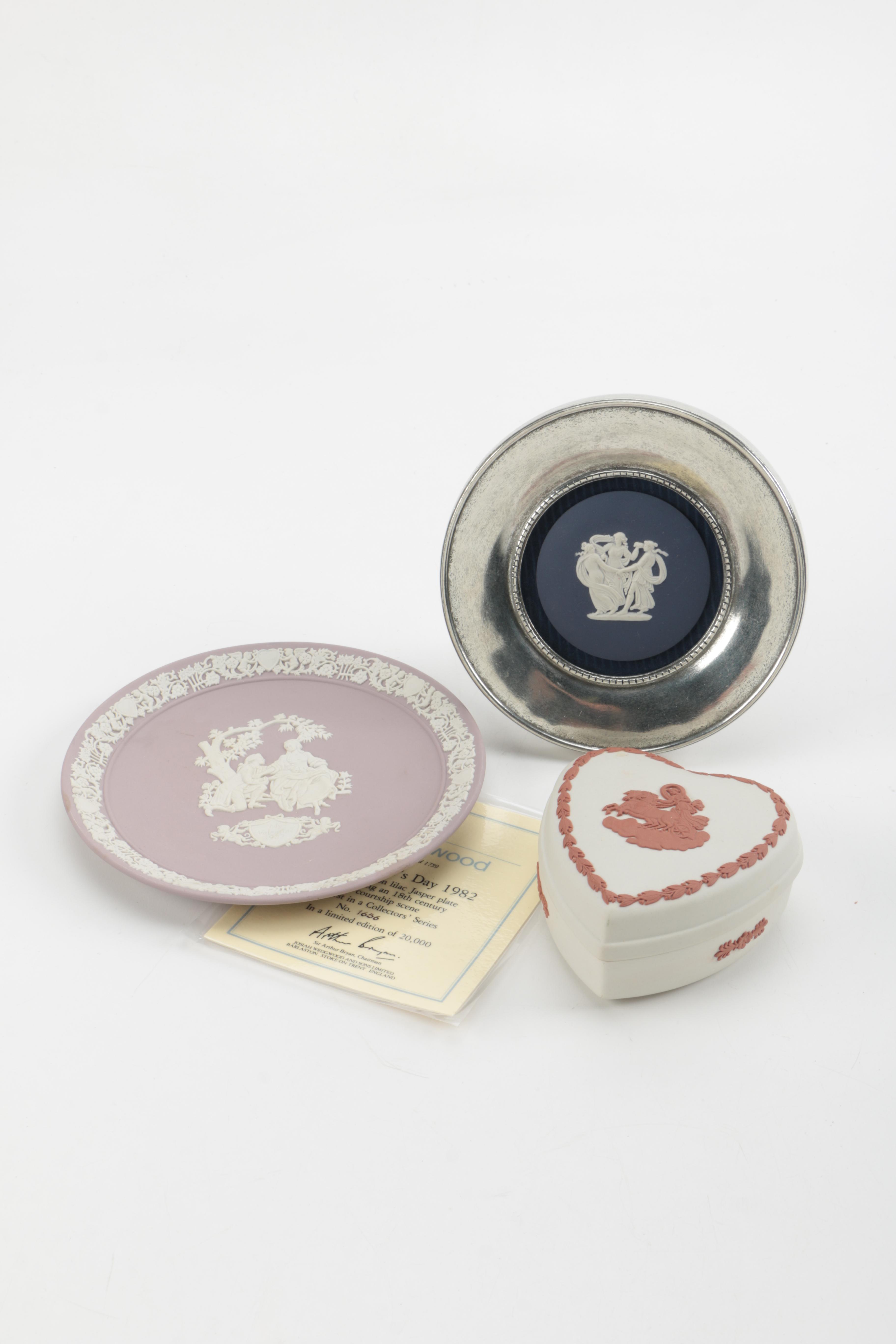 Collection of Wedgwood Plates and Heart Shaped Trinket Dish