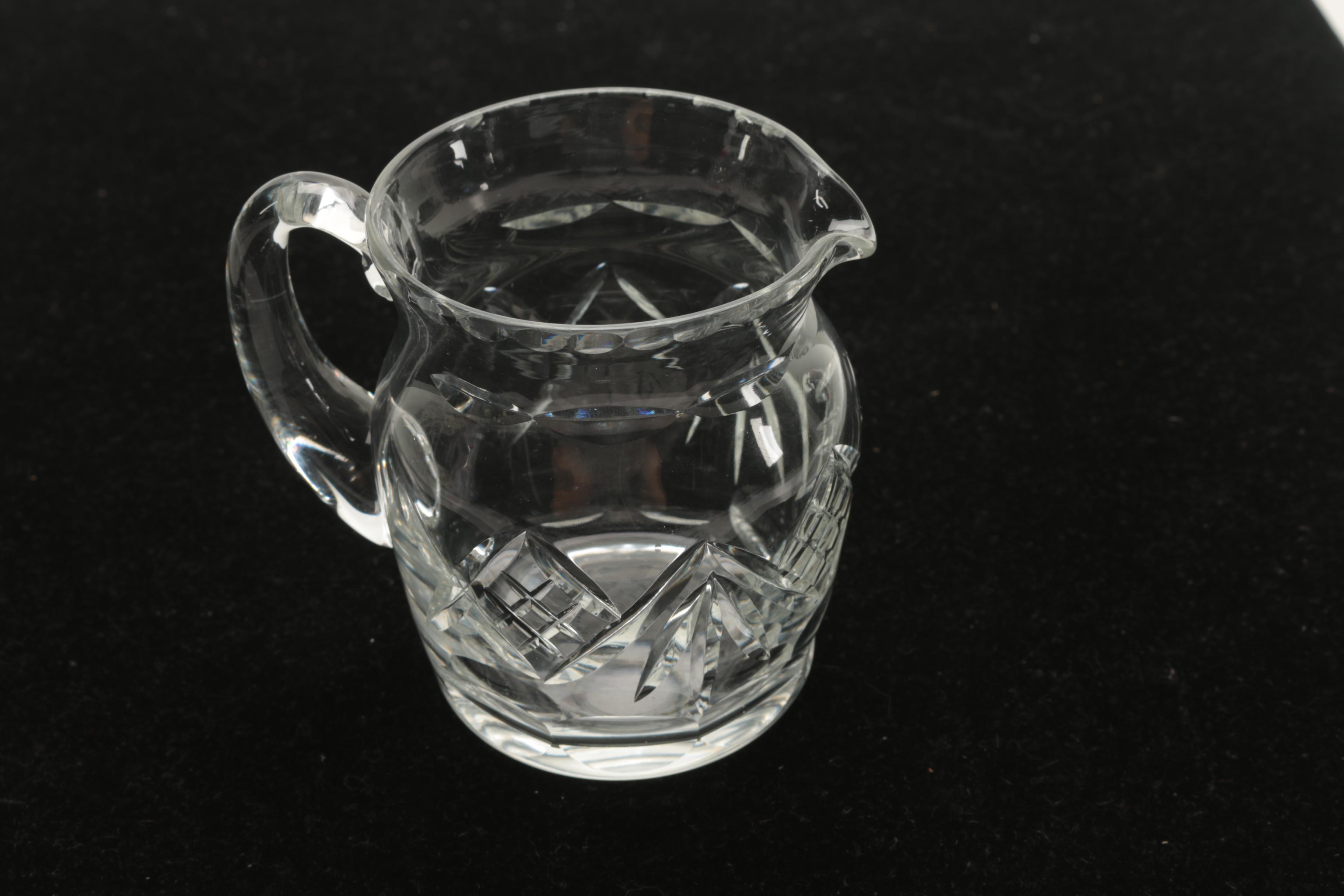 Webb Corbett Crystal Creamer and Sugar Bowl