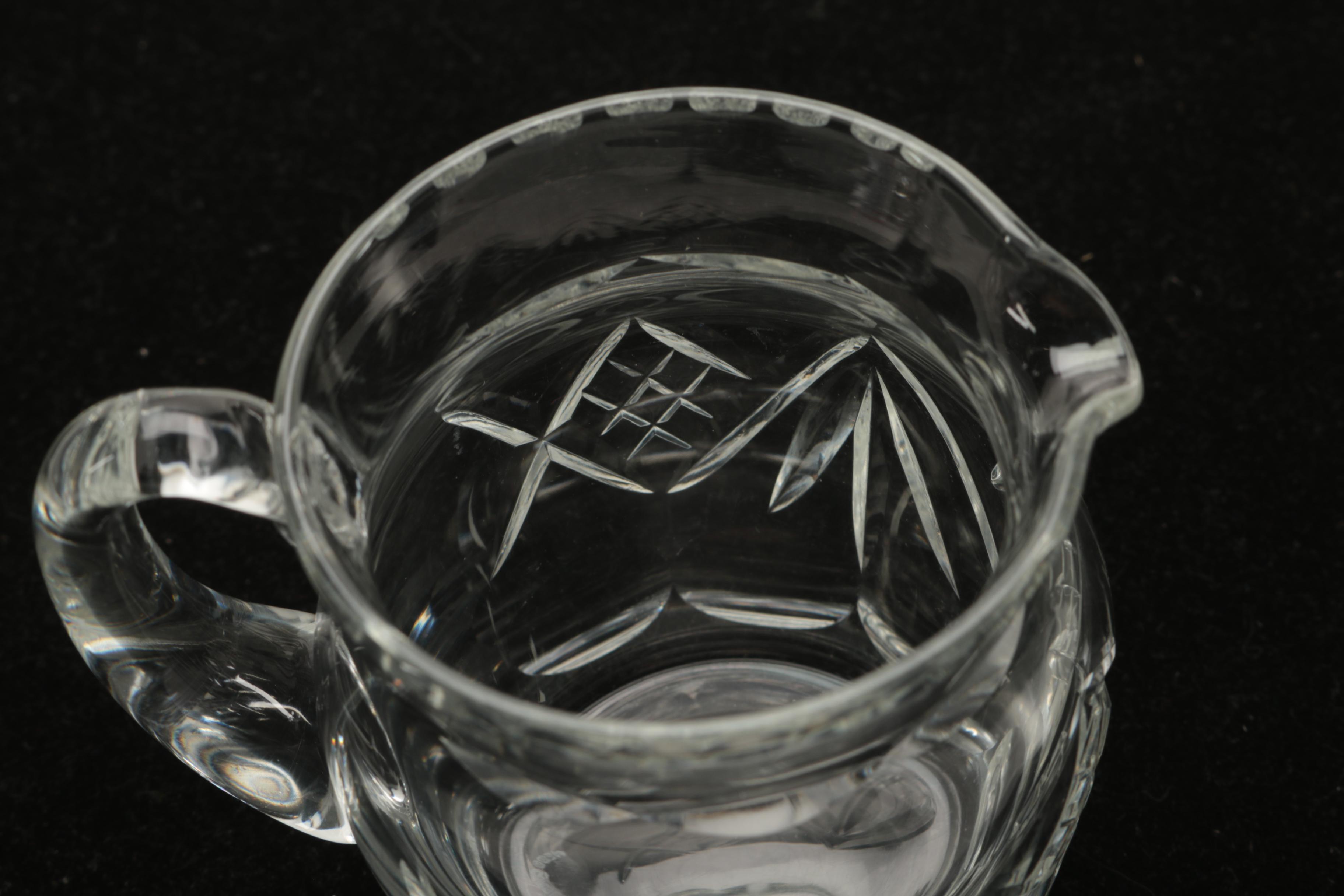 Webb Corbett Crystal Creamer and Sugar Bowl