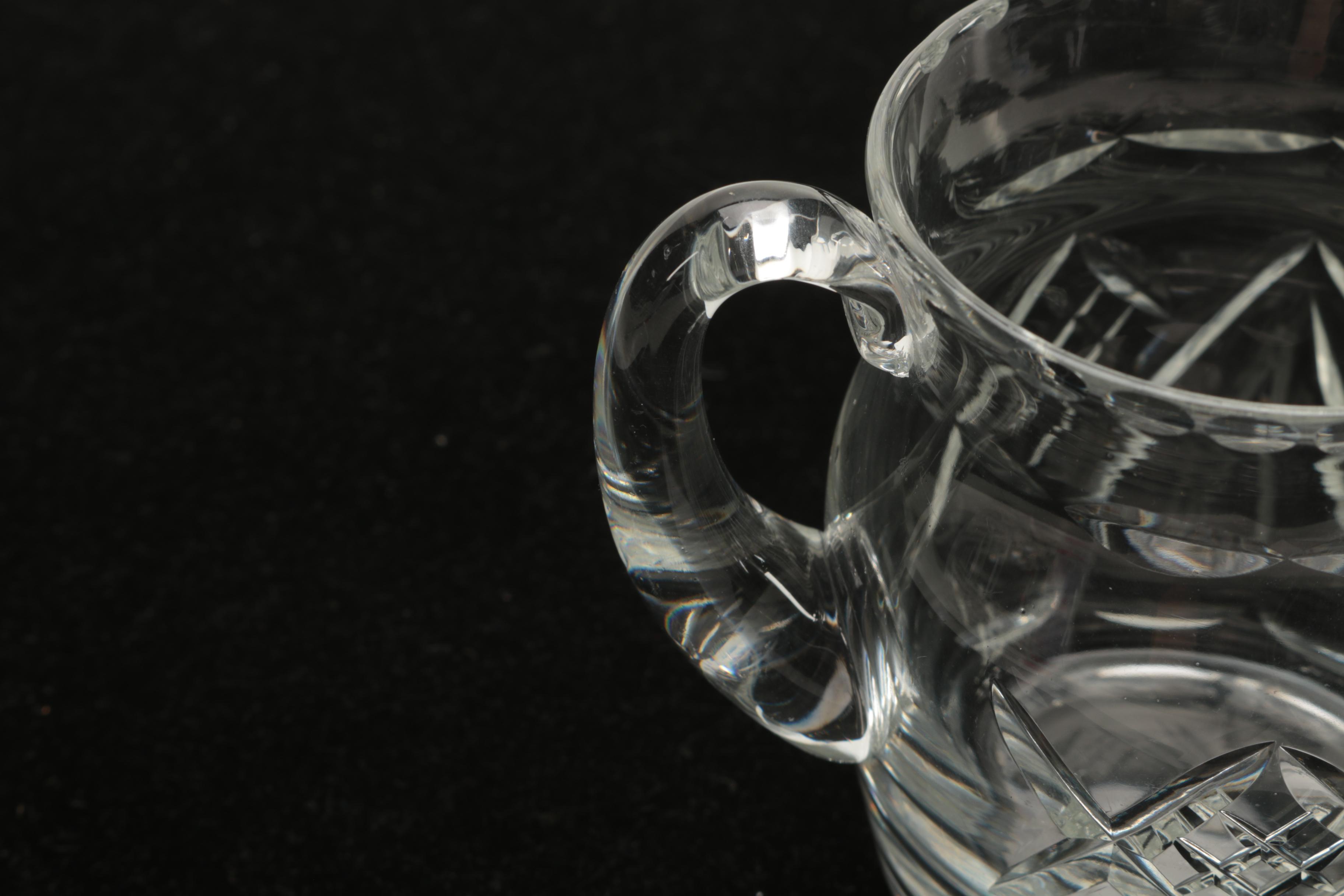 Webb Corbett Crystal Creamer and Sugar Bowl