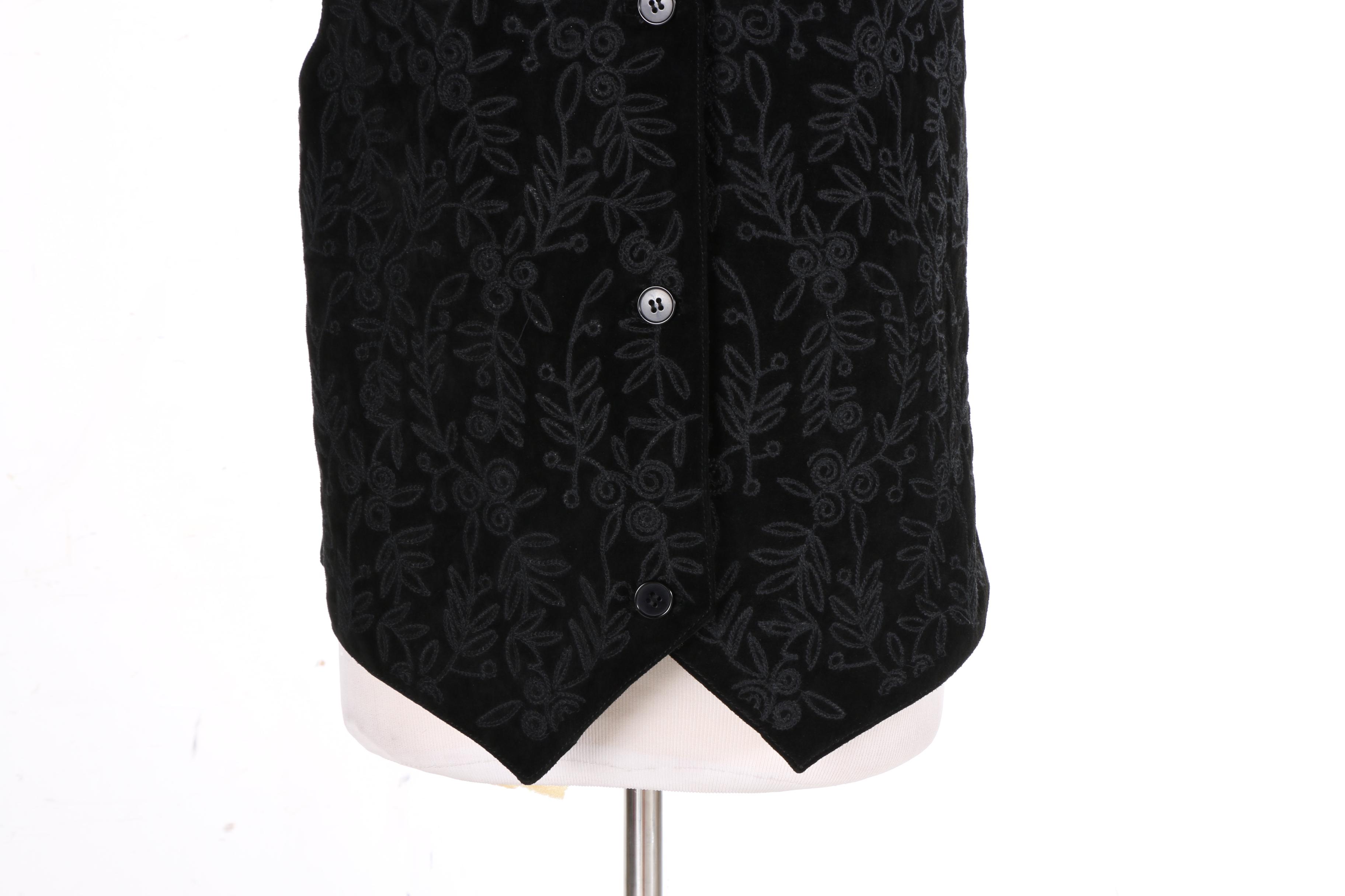 Evan Davies Embroidered Suede and Ann Tjian for Kenar Beaded Vests