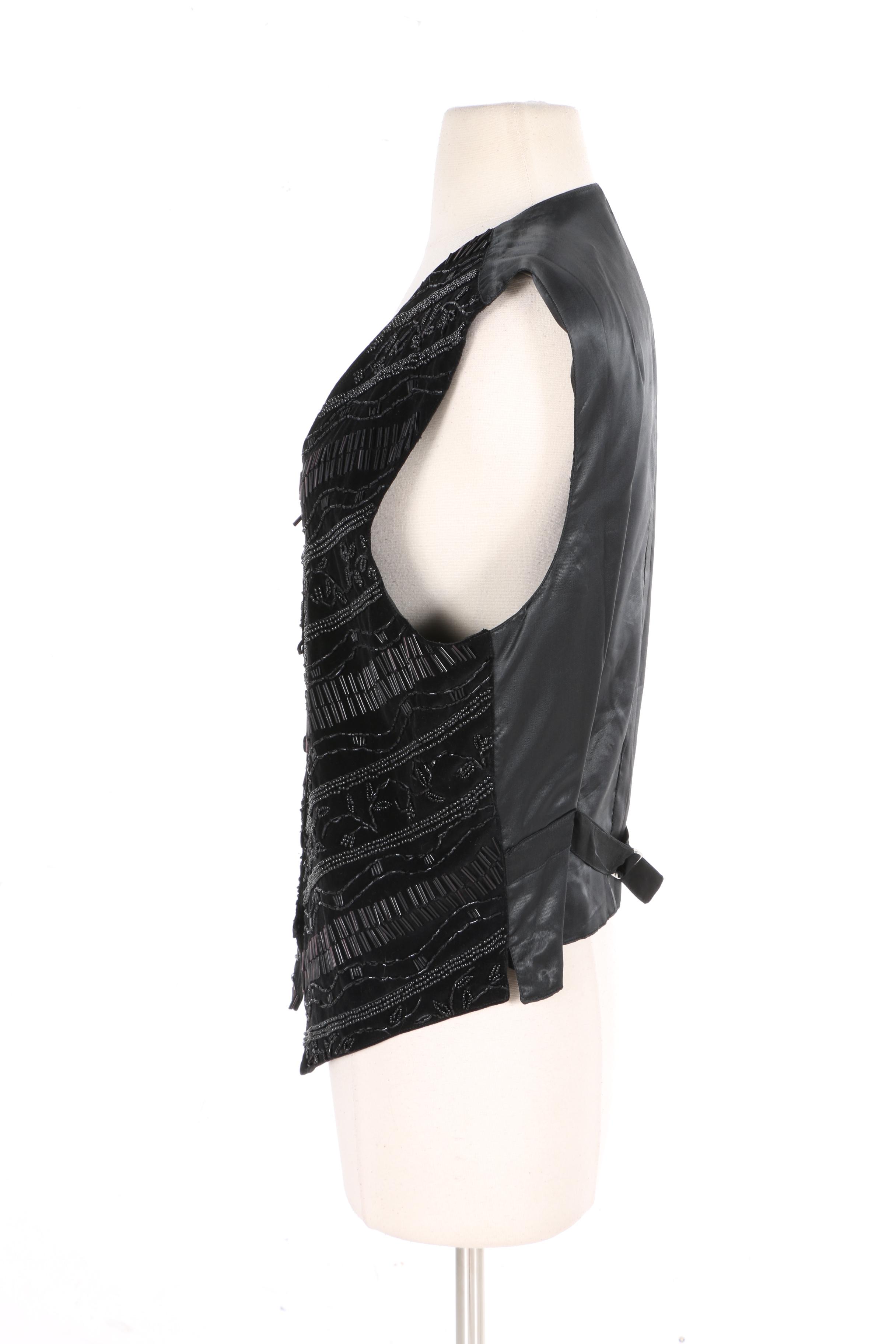 Evan Davies Embroidered Suede and Ann Tjian for Kenar Beaded Vests