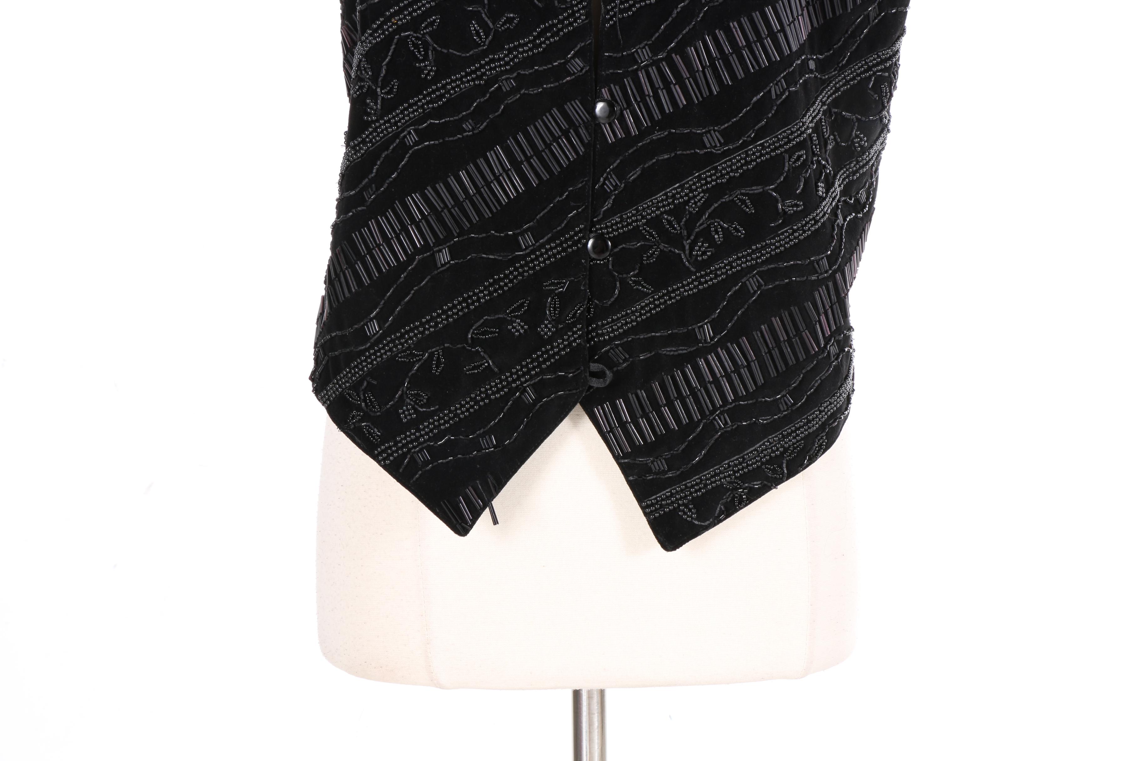 Evan Davies Embroidered Suede and Ann Tjian for Kenar Beaded Vests