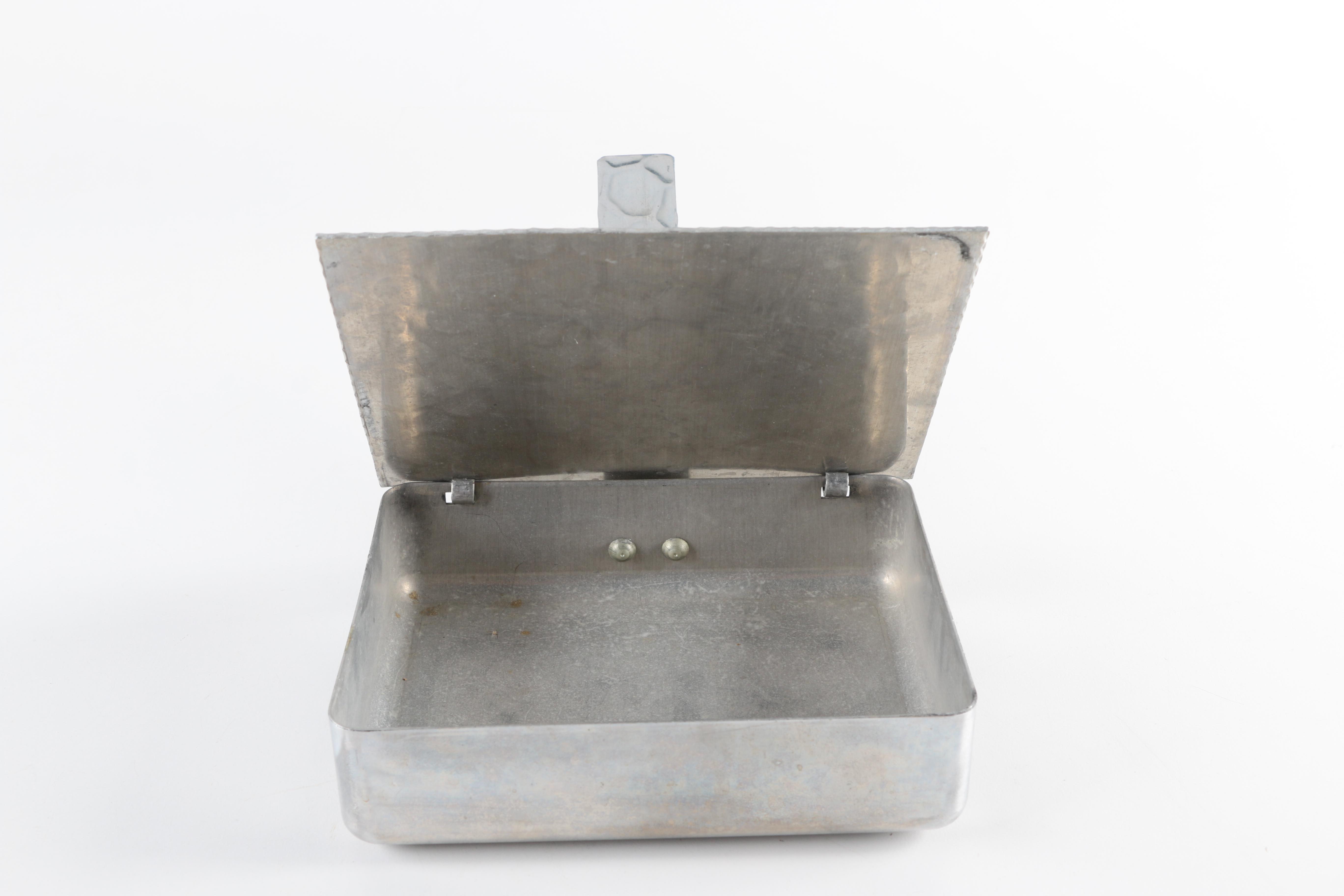 Hand Hammered Aluminium Silent Butler With A Foxhunting Motif