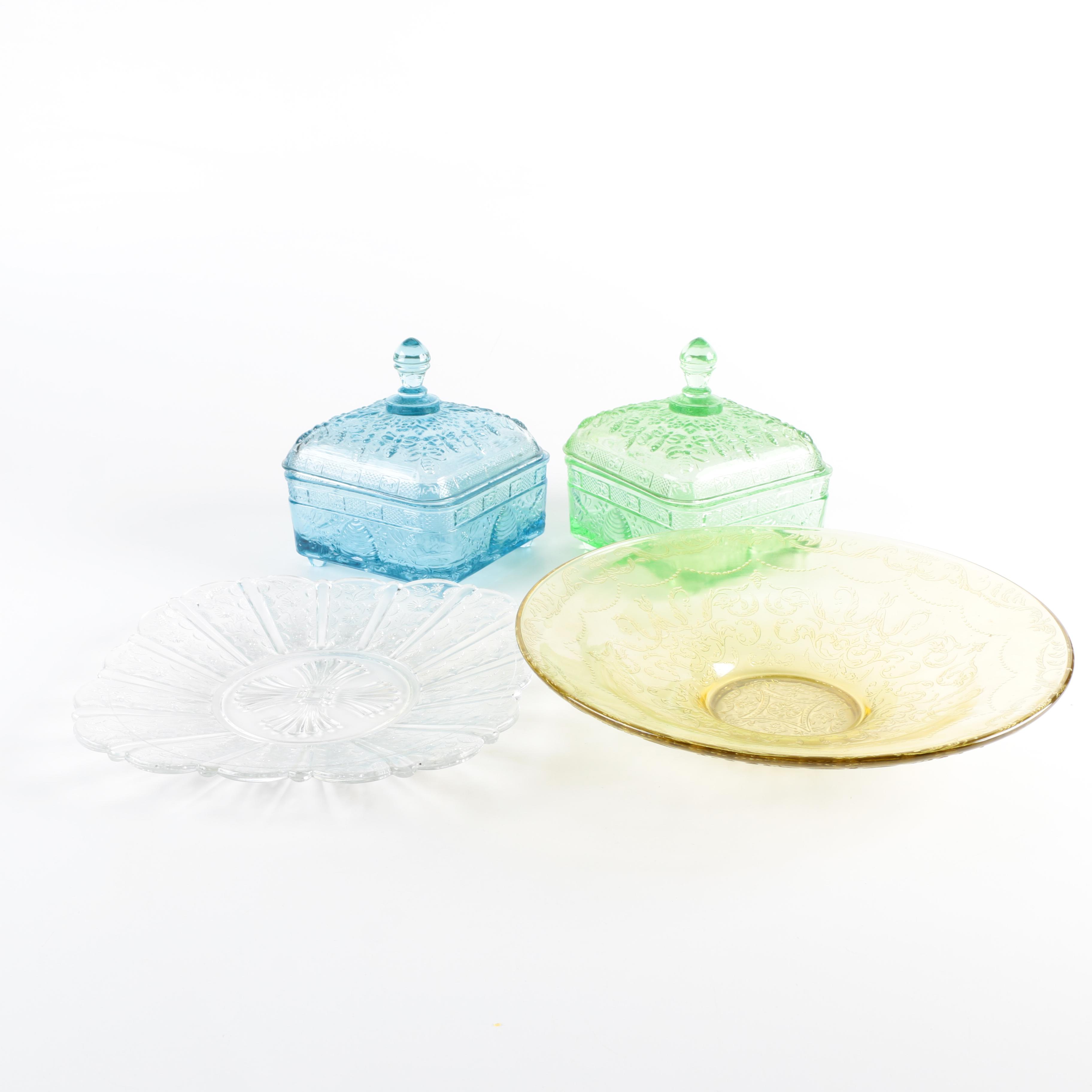 Assortment of Vintage Depression Style Glass