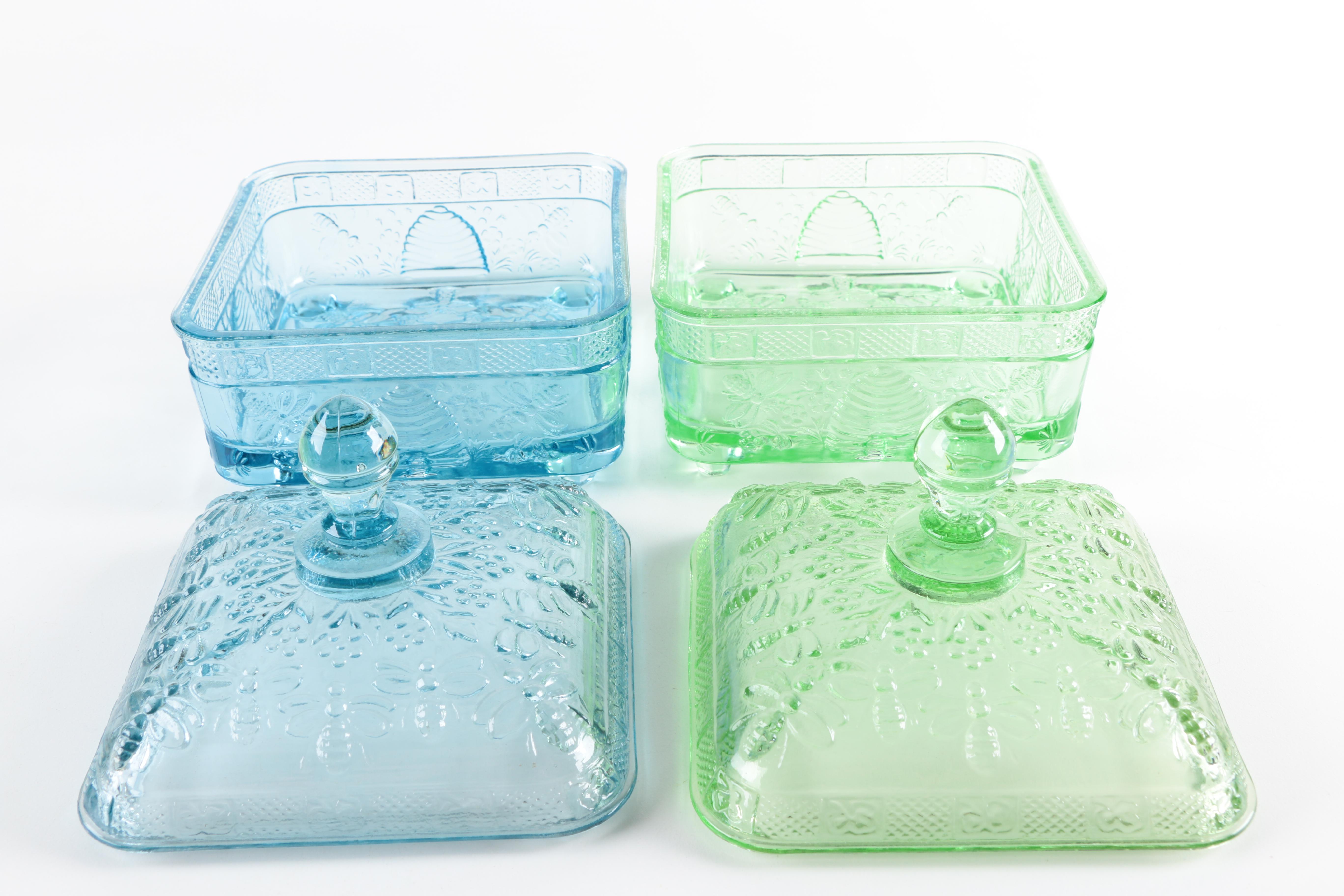 Assortment of Vintage Depression Style Glass