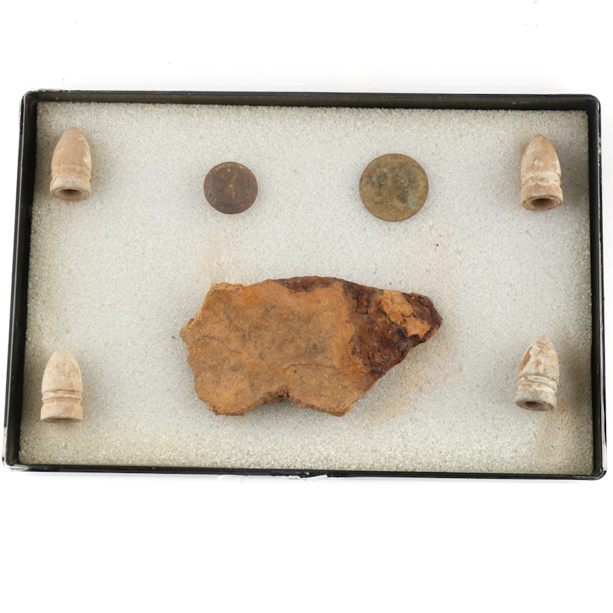 Encased Set of Natural and Historical Artifacts