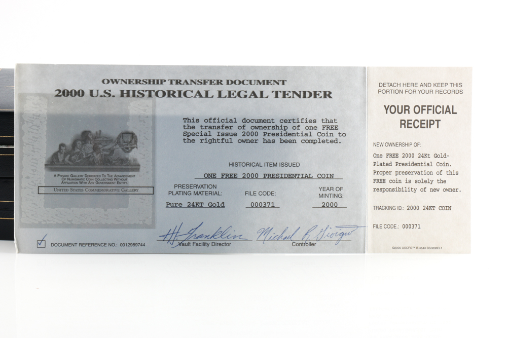 Pair of 2000 24Kt Gold Plated Coin Sets