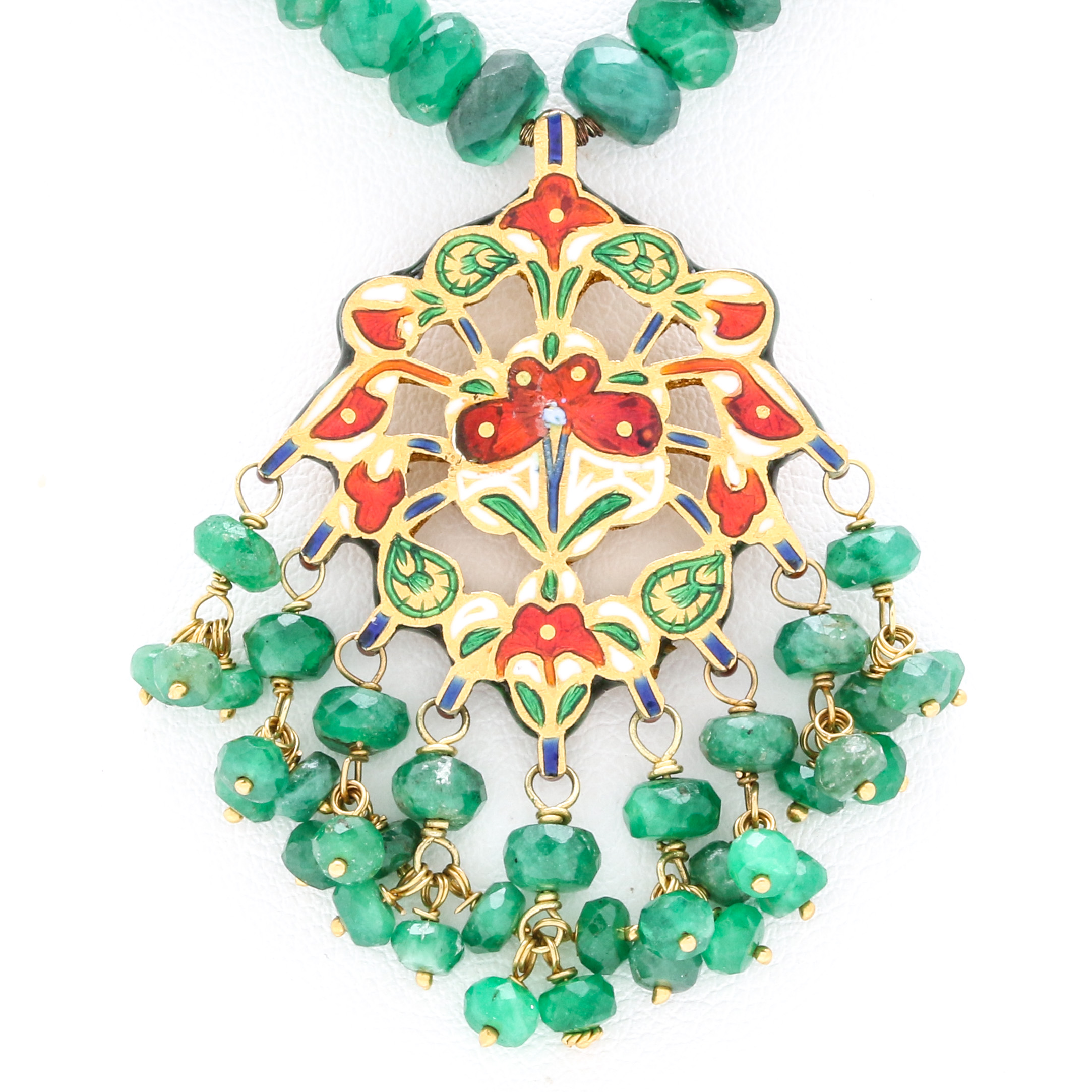 18K Emerald and Diamond Necklace