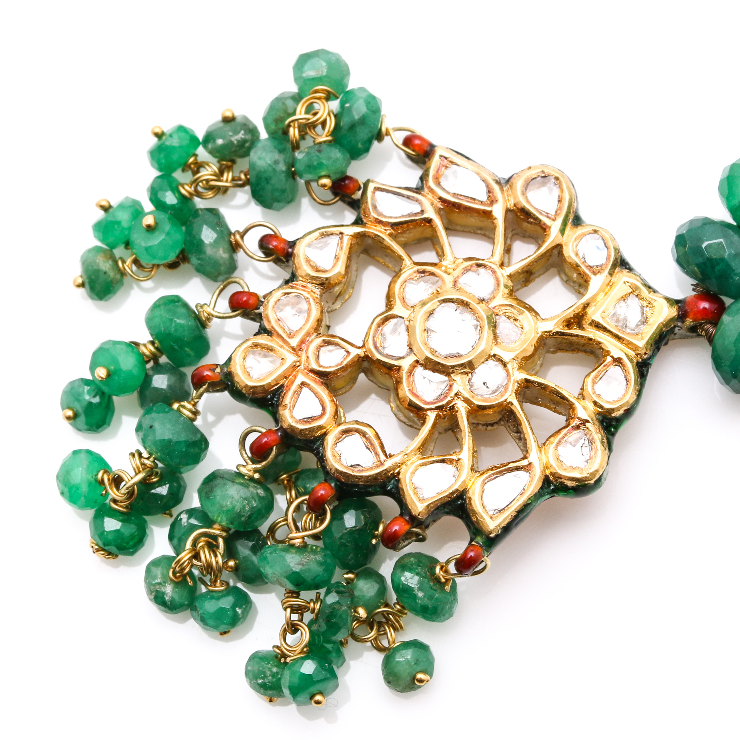 18K Emerald and Diamond Necklace