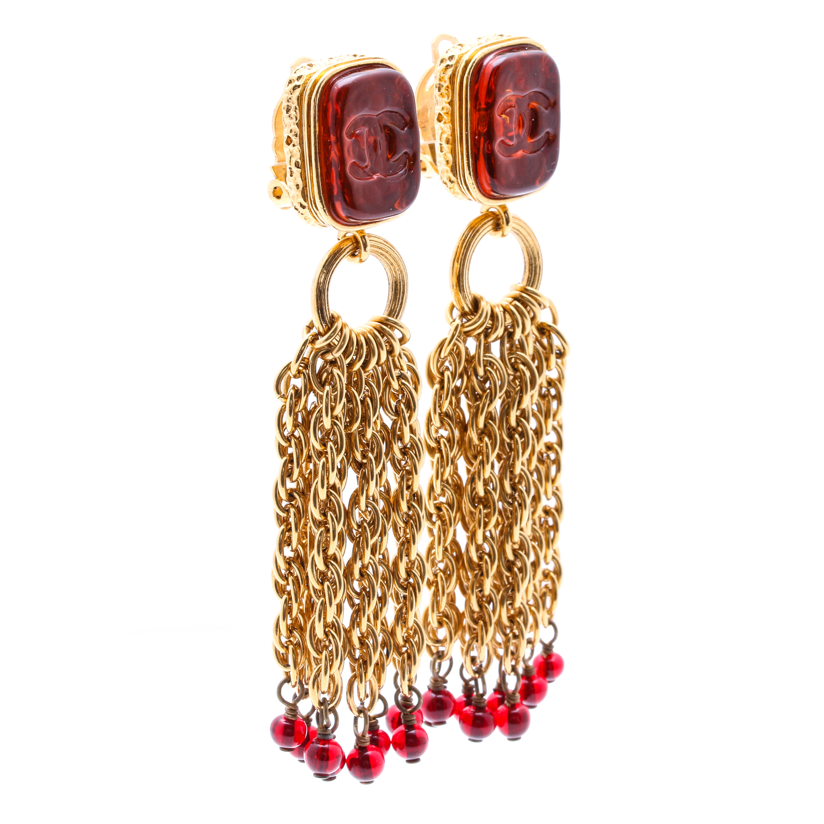 Chanel Clip-On Dangle Earrings