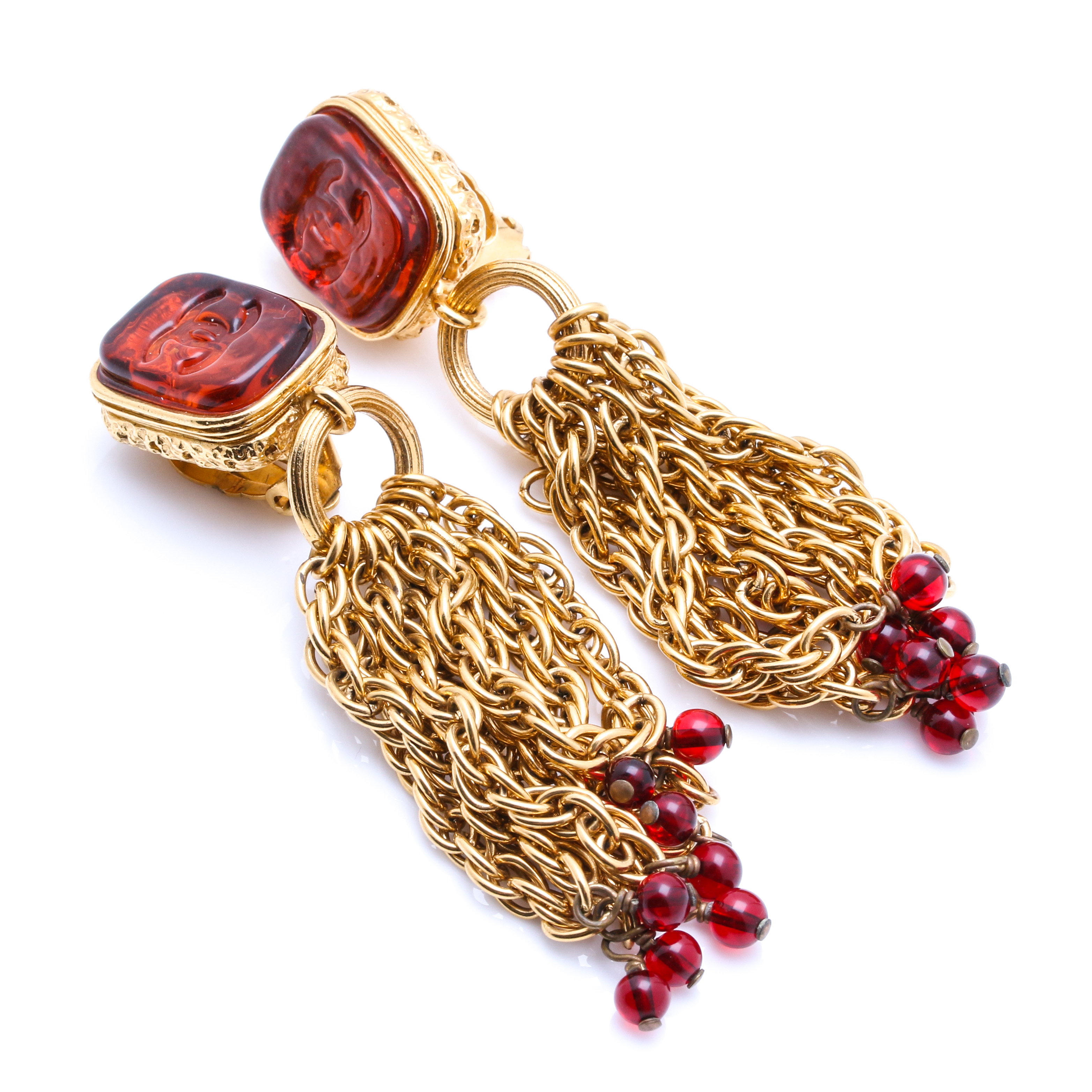 Chanel Clip-On Dangle Earrings