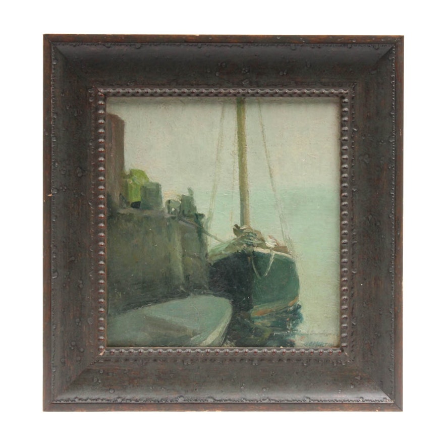 G.E. Martin Impressionist Oil Sailboat Painting