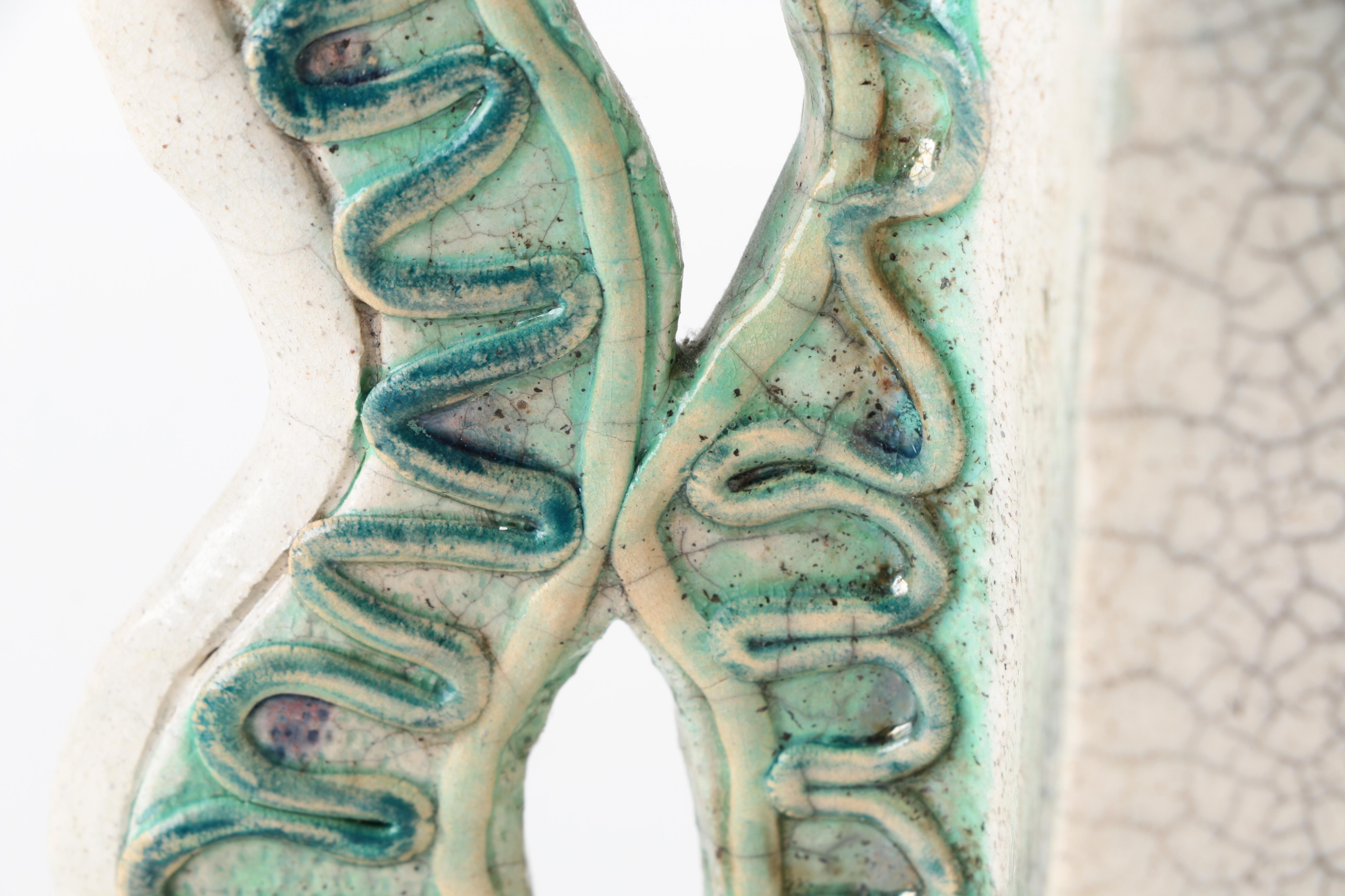 Chris Moses Raku Fired Handbuilt Fish Sculpture