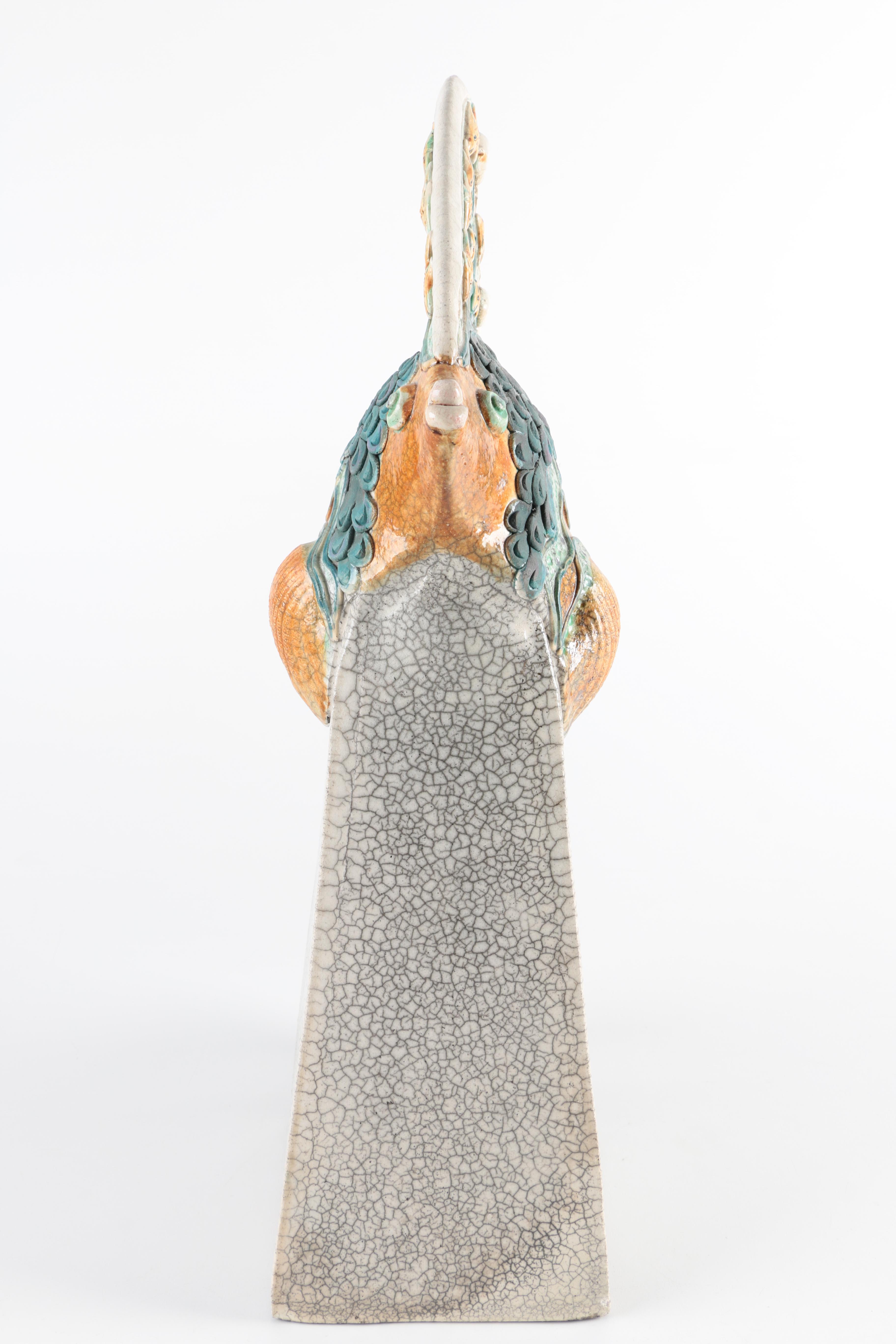 Chris Moses Raku Fired Handbuilt Fish Sculpture